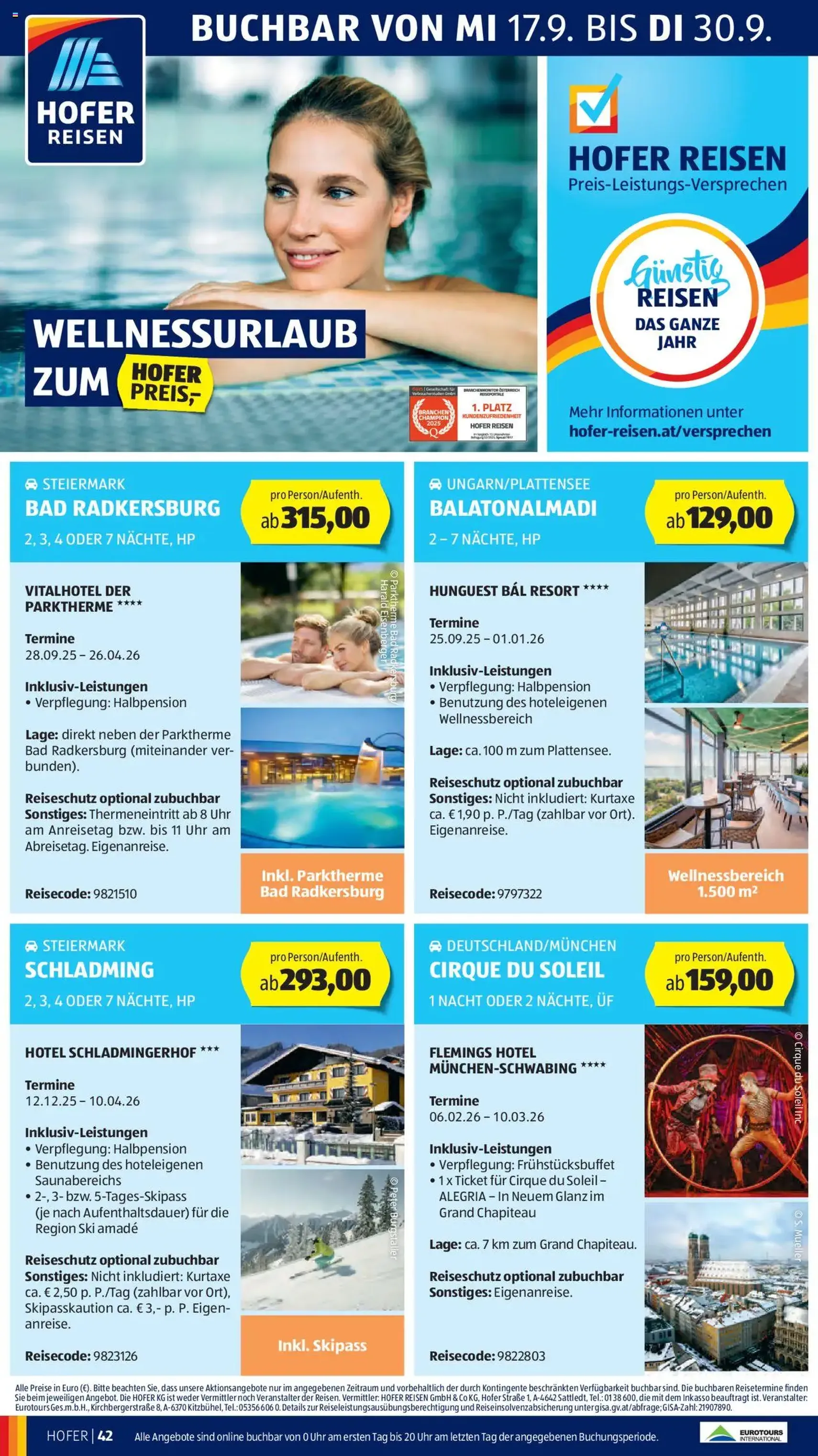 Hofer Flugblatt - Gültiger Prospekt ab 19.09.2025, Seite 46 von insgesamt 49