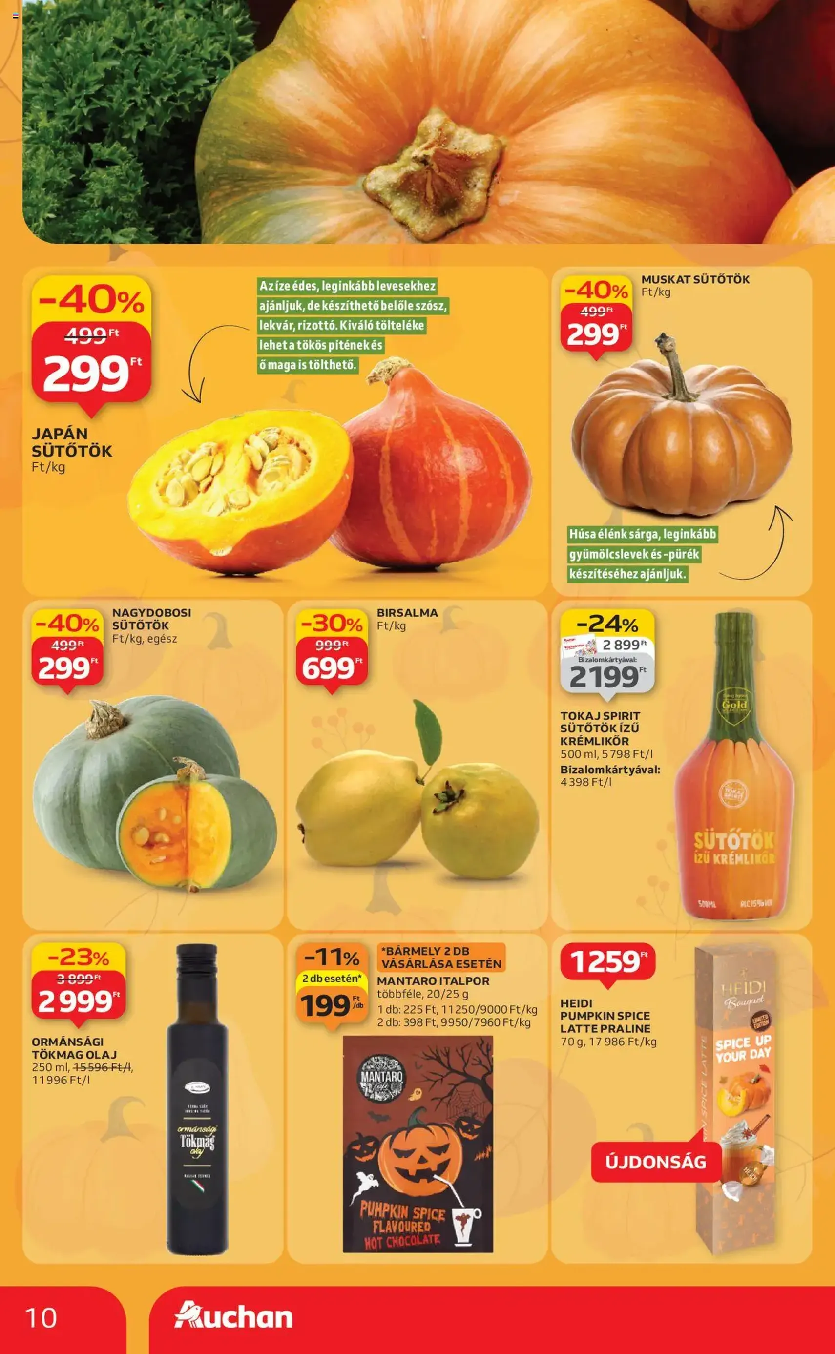 Auchan Akciós újság - 2025.10.24. érvényes szórólap 10 oldal 52 oldalból Auchan Akciós újság - 2025.10.24. érvényes szórólap 10 oldal 52 oldalból