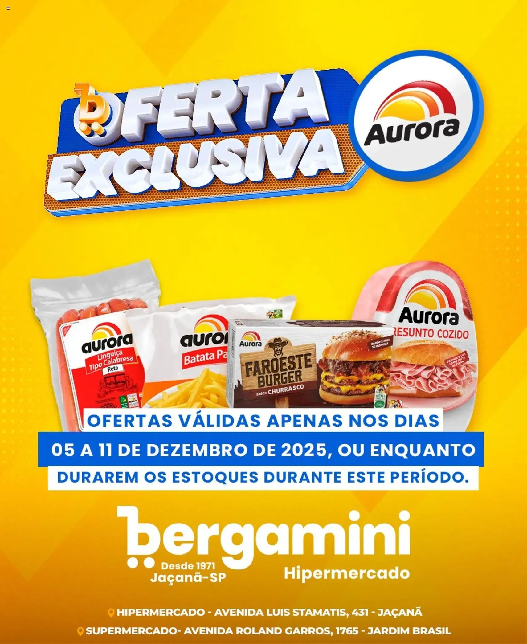 Supermercado Bergamini - Ofertas Aurora - folheto válido a partir de 05/12/2025 página 1 de 9