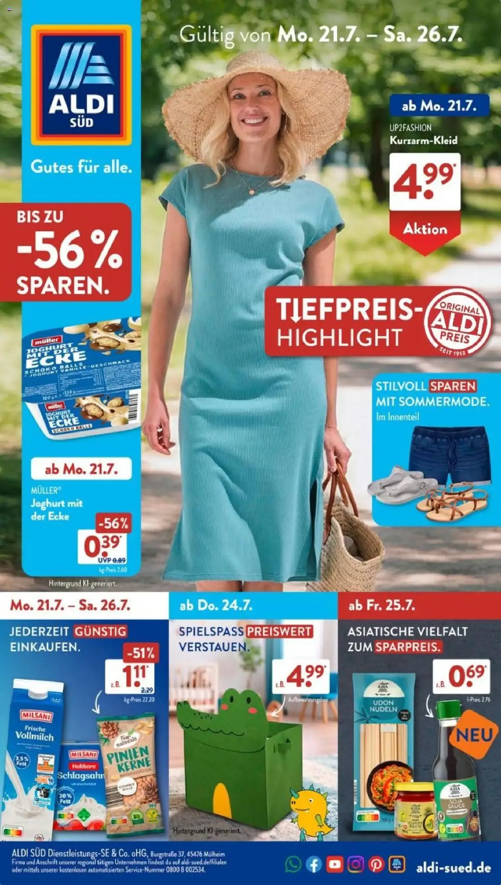 Aldi Süd Prospekt - Gültiger Prospekt ab 21.07.2025, Seite 1 von insgesamt 43