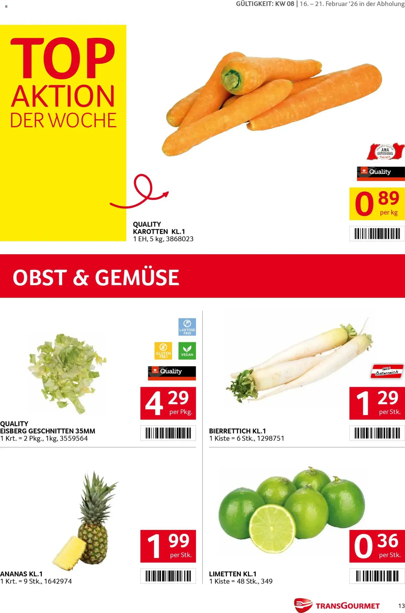 Transgourmet Flugblatt - Gültiger Prospekt ab 16.02.2026, Seite 13 von insgesamt 28
