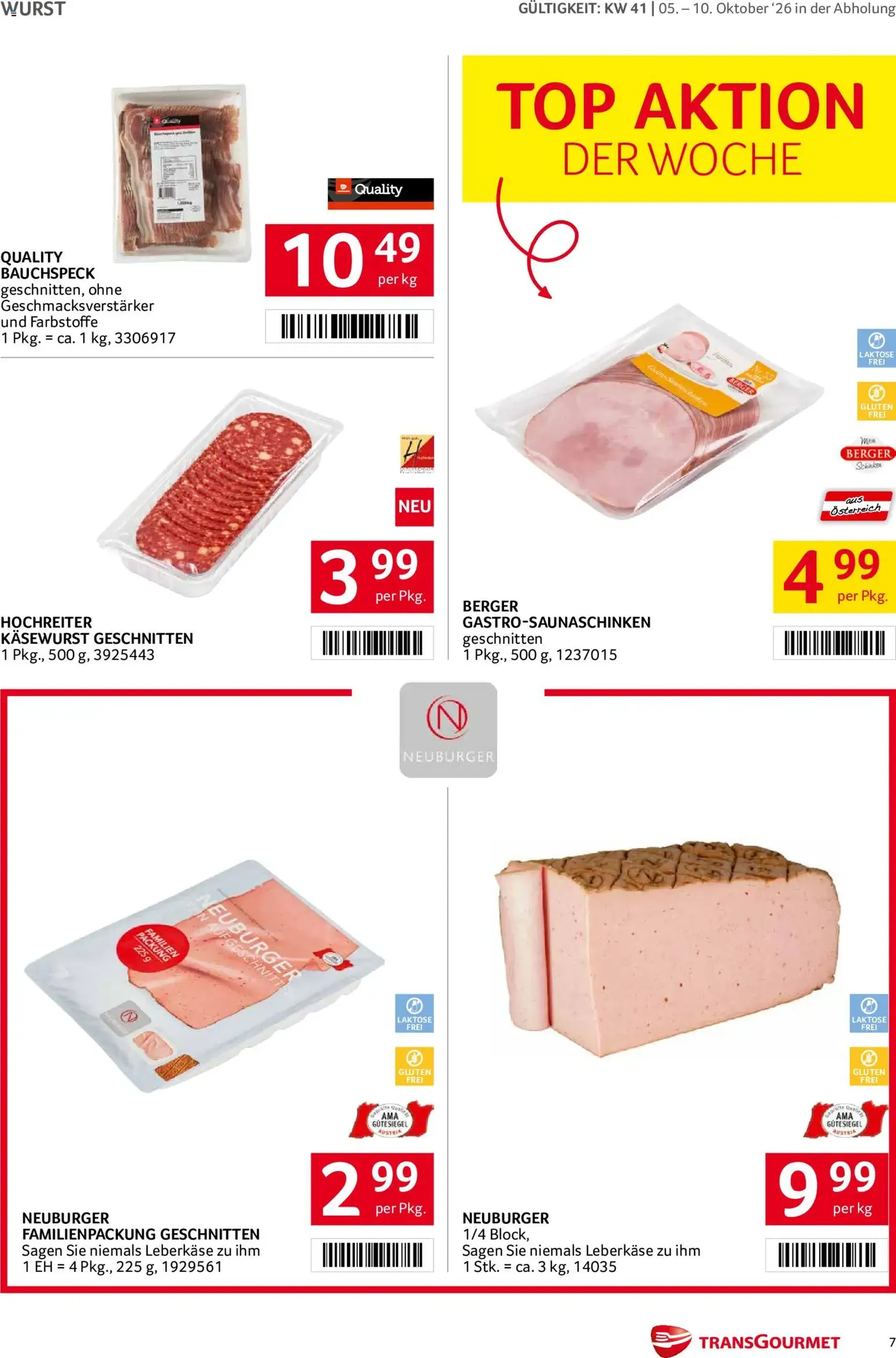 Transgourmet Flugblatt - Gültiger Prospekt ab 05.10.2026, Seite 7 von insgesamt 28