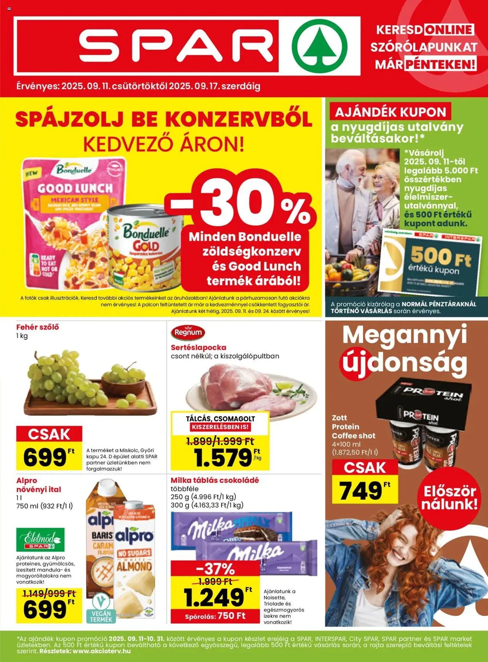 Spar Akciós újság - 2025.09.11. érvényes szórólap 1 oldal 20 oldalból Spar Akciós újság - 2025.09.11. érvényes szórólap 1 oldal 20 oldalból