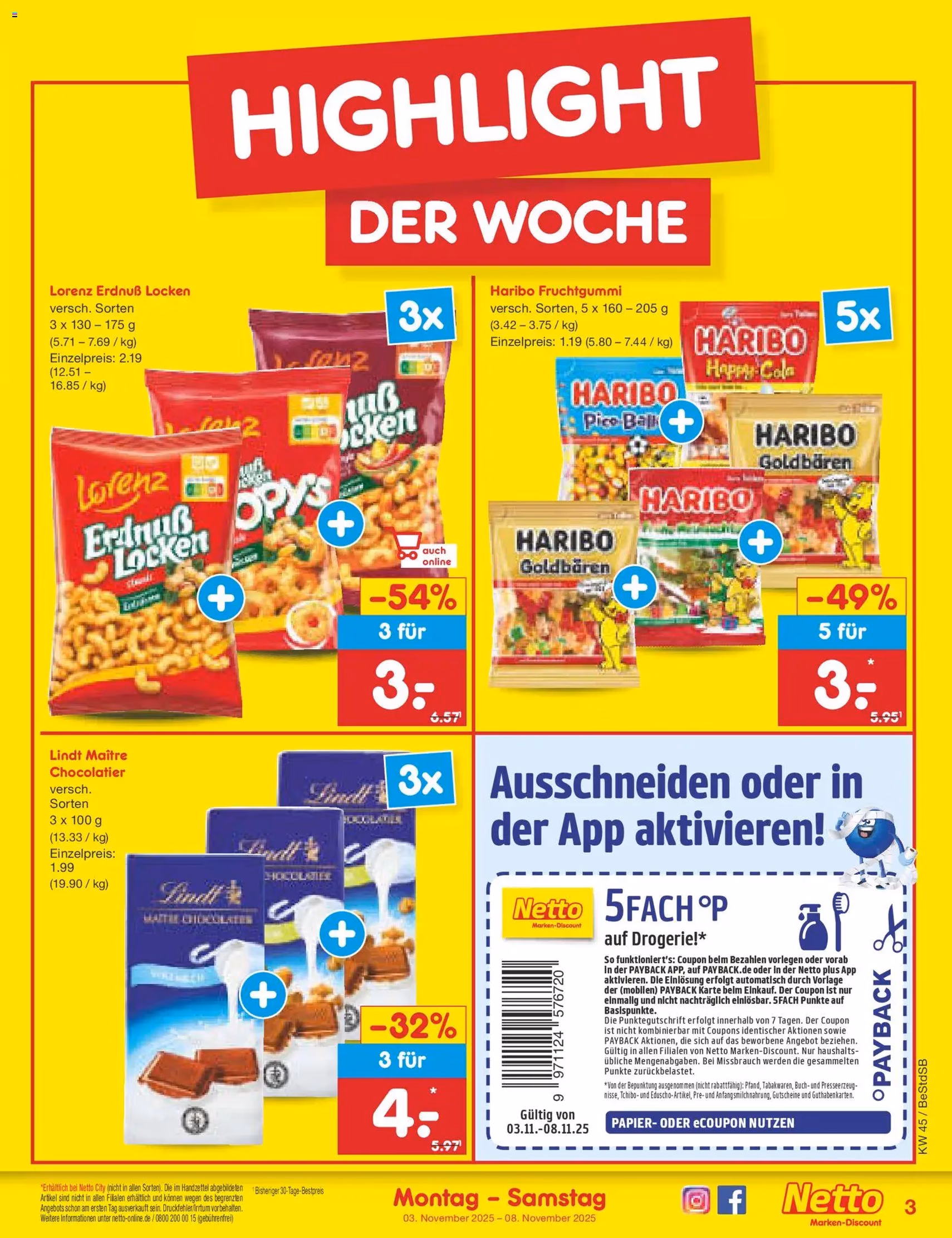 Netto Marken-Discount Prospekt - Gültiger Prospekt ab 03.11.2025, Seite 3 von insgesamt 63 Netto Marken-Discount Prospekt - Gültiger Prospekt ab 03.11.2025, Seite 3 von insgesamt 63