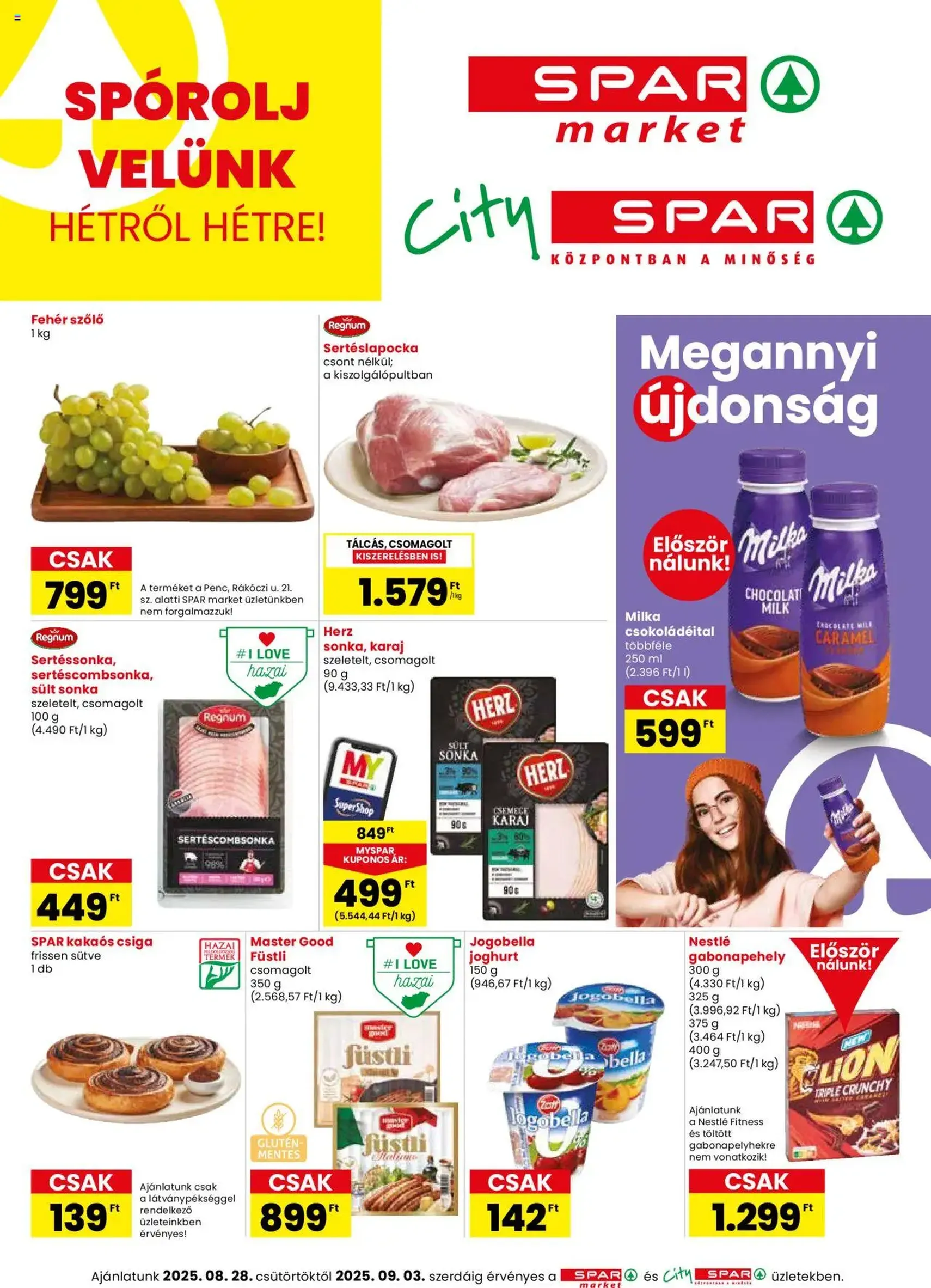 Spar Market Akciós újság - 2025.08.28. érvényes szórólap 1 oldal 2 oldalból