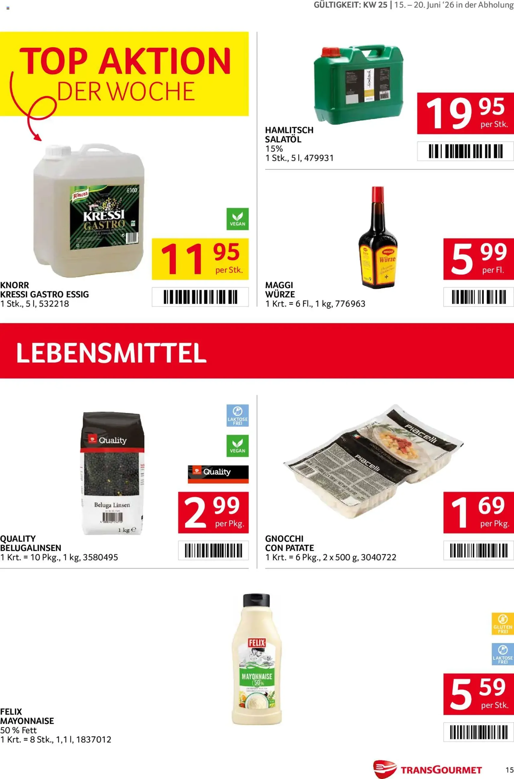 Transgourmet Flugblatt - Gültiger Prospekt ab 15.06.2026, Seite 15 von insgesamt 32