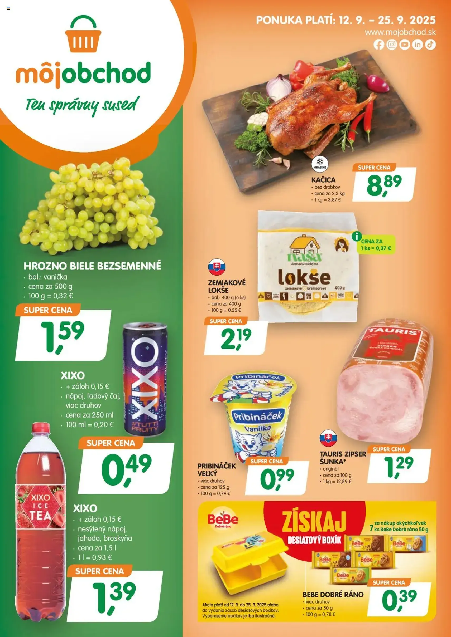 Môj obchod leták - platný leták od 12.09.2025 strana 1 z 4