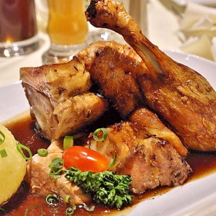 Recipe preview Crispy duck leg with red wine sauce