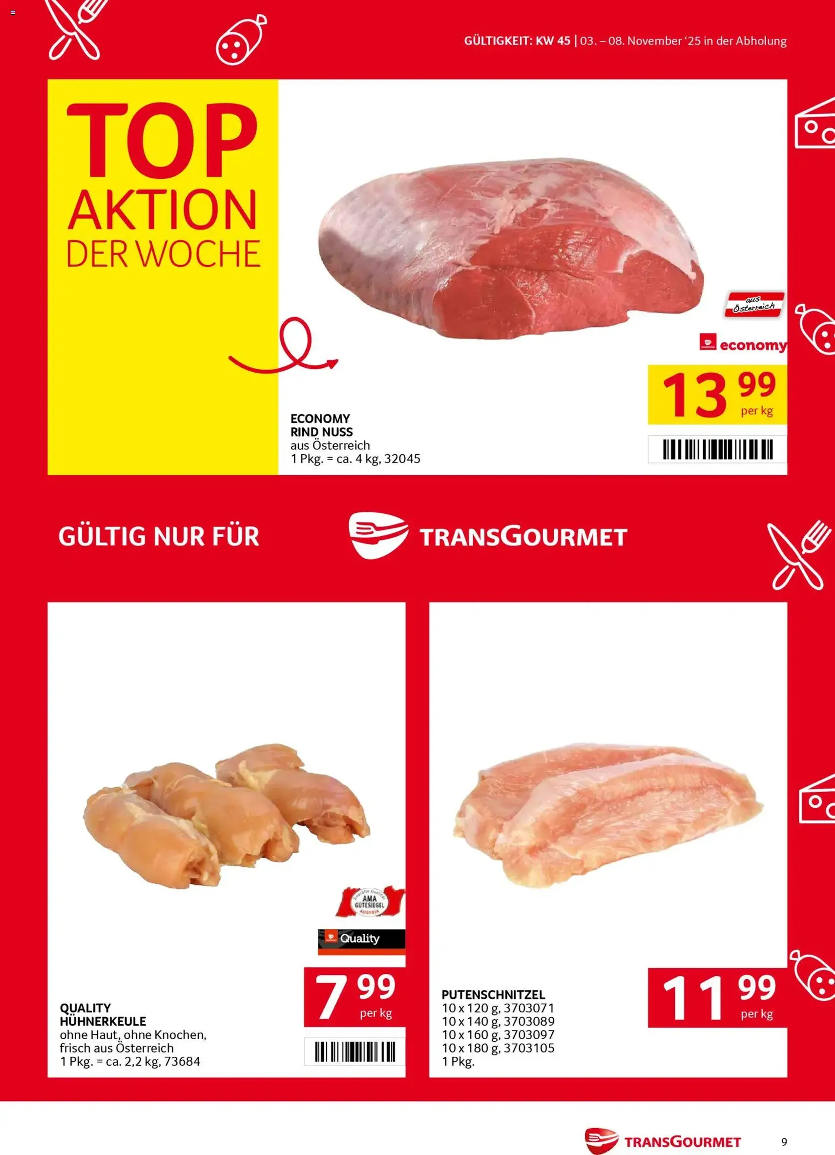 Transgourmet Flugblatt - Gültiger Prospekt ab 03.11.2025, Seite 9 von insgesamt 36