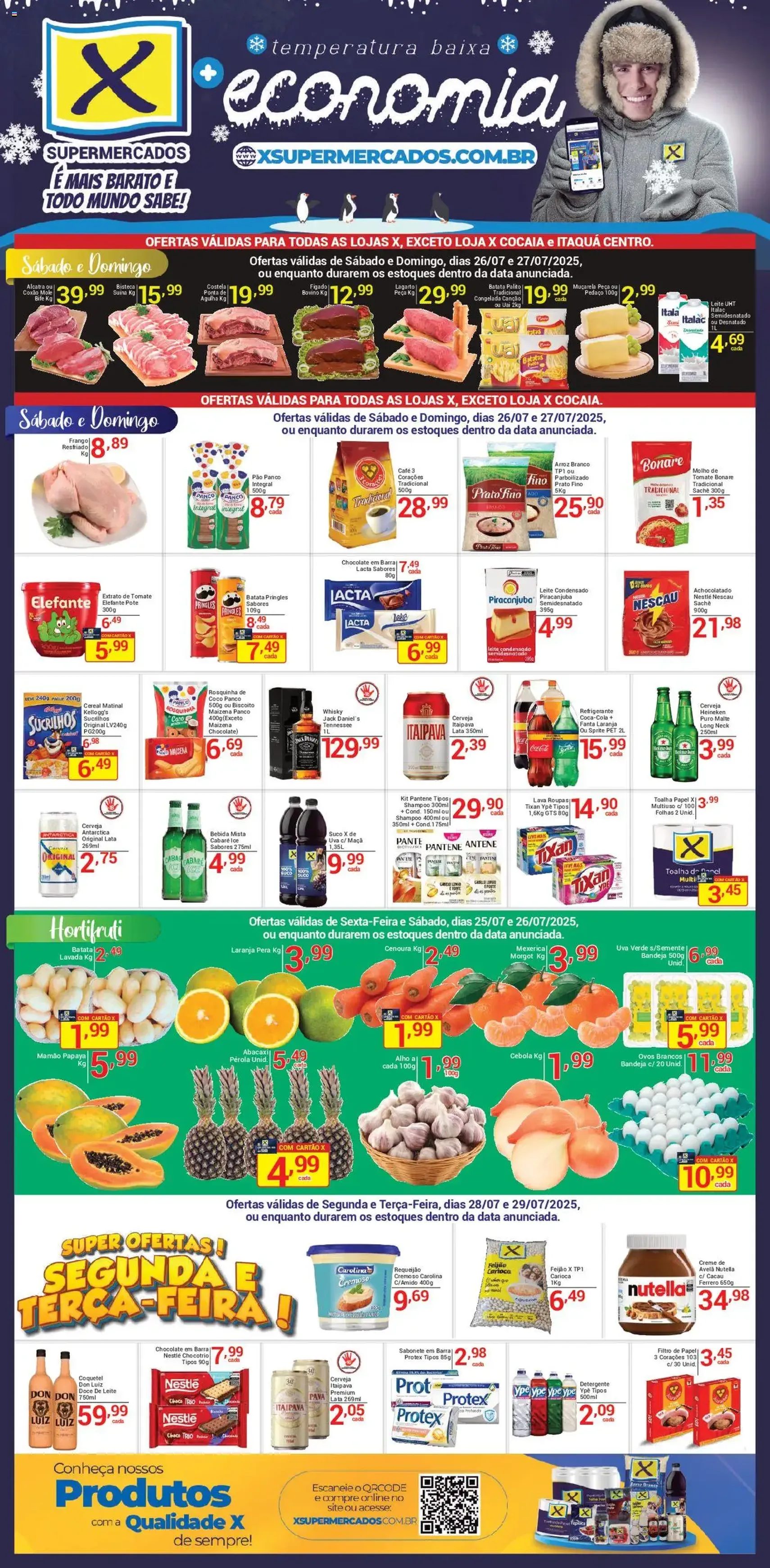 X Supermercados - Ofertas da semana - folheto válido a partir de 26/07/2025 página 1 de 2