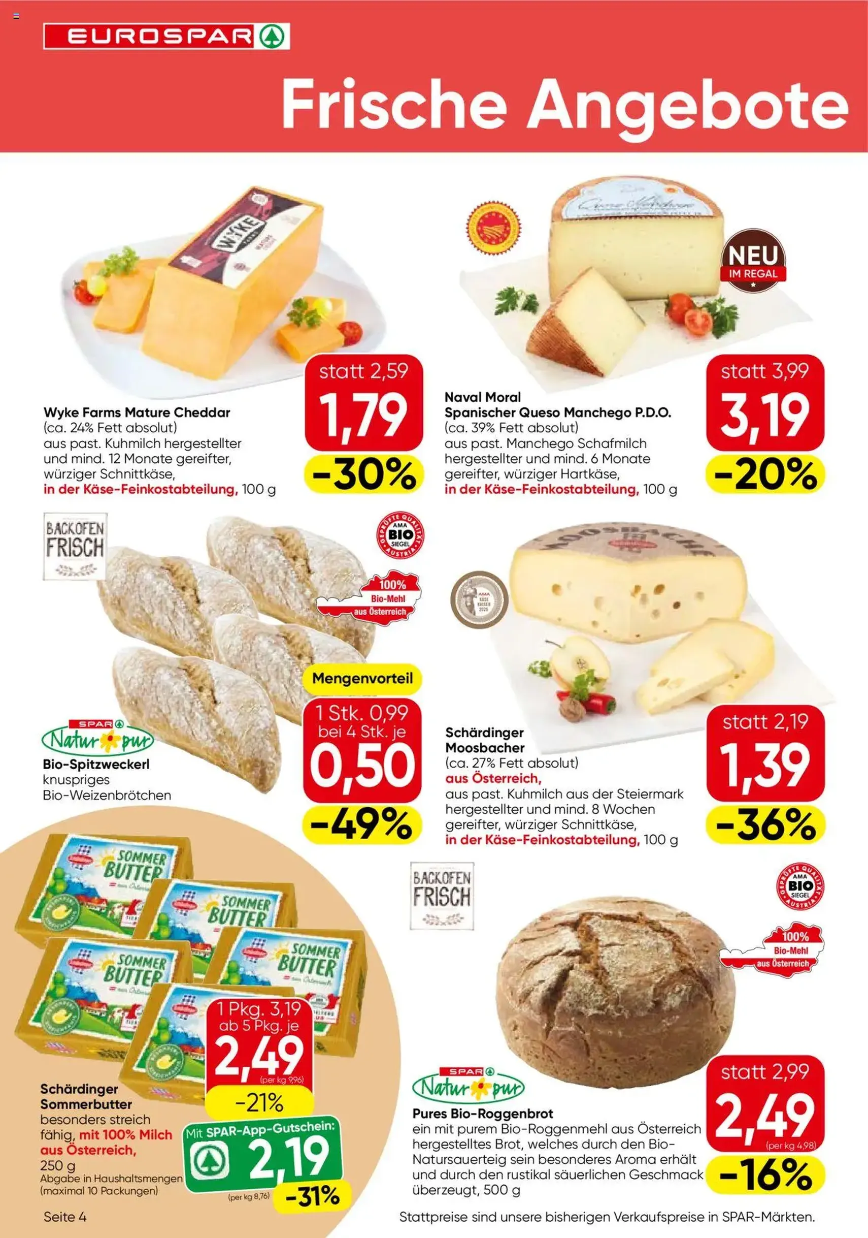 Eurospar Flugblatt - Gültiger Prospekt ab 31.07.2025, Seite 4 von insgesamt 16 Eurospar Flugblatt - Gültiger Prospekt ab 31.07.2025, Seite 4 von insgesamt 16