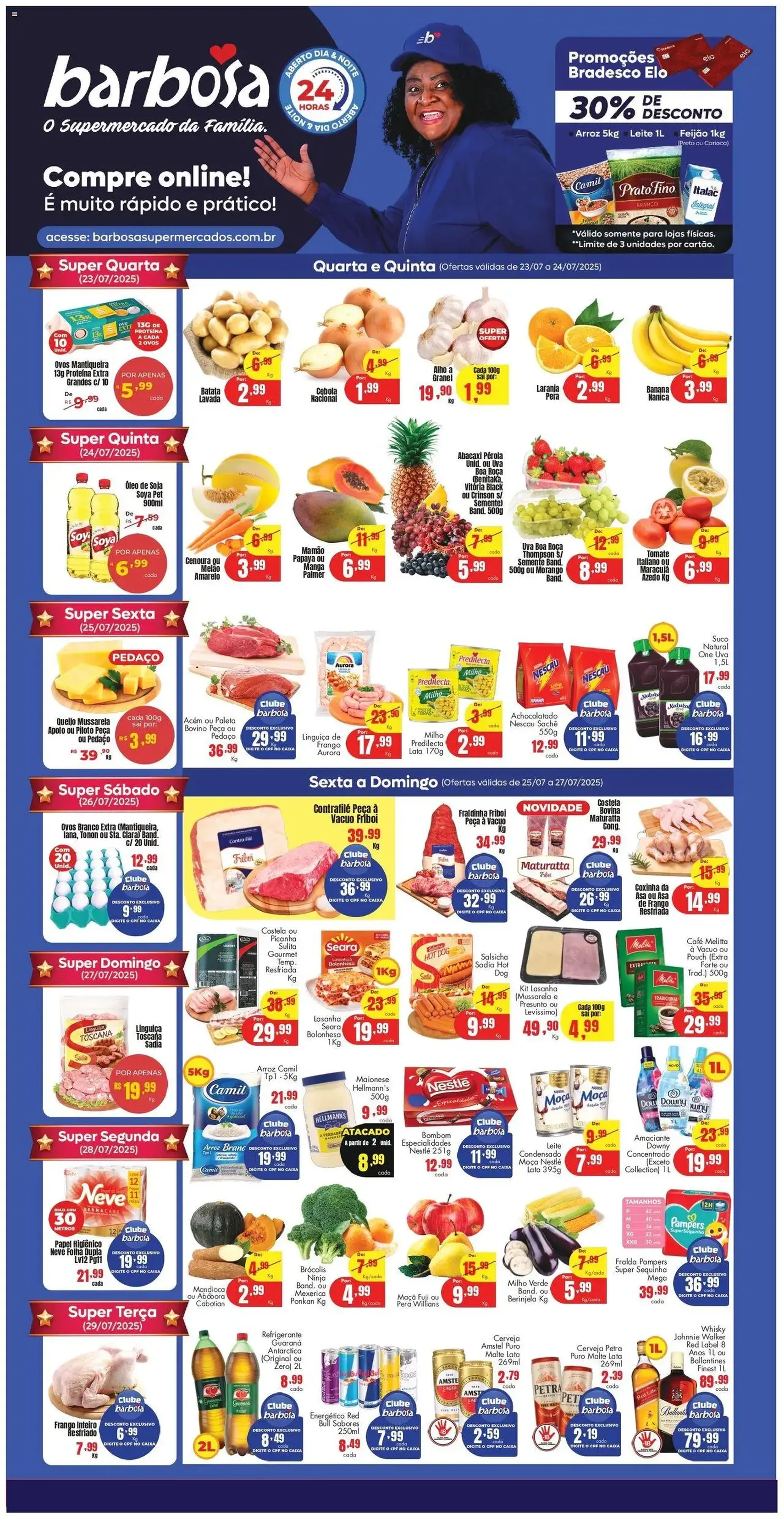 Barbosa Supermercados - Ofertas da semana - folheto válido a partir de 23/07/2025 página 1 de 4