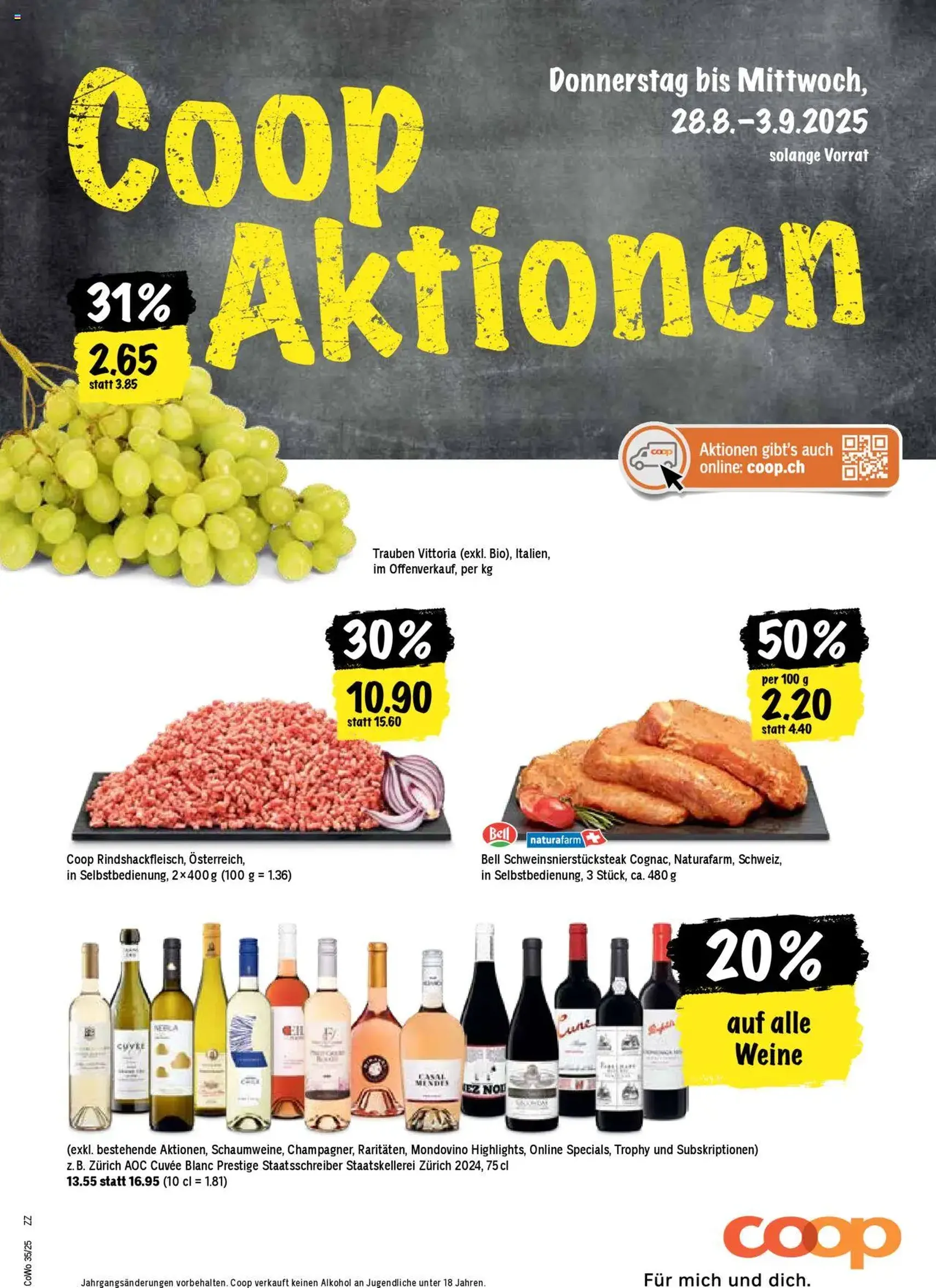 Coop Aktionen - Gültiger Prospekt ab 28.08.2025, Seite 1 von insgesamt 24 Coop Aktionen - Gültiger Prospekt ab 28.08.2025, Seite 1 von insgesamt 24