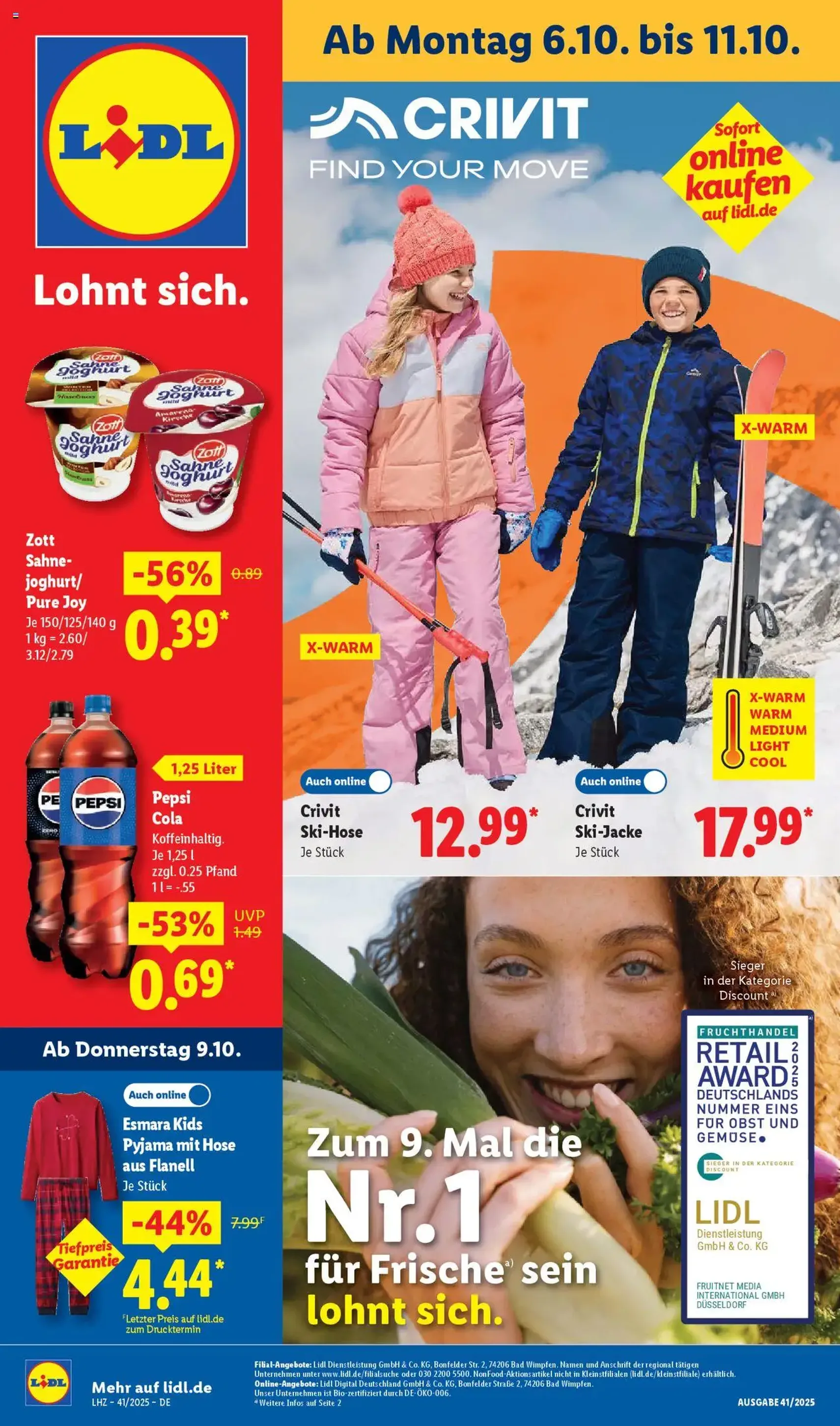 Lidl Prospekt - Gültiger Prospekt ab 06.10.2025, Seite 1 von insgesamt 68