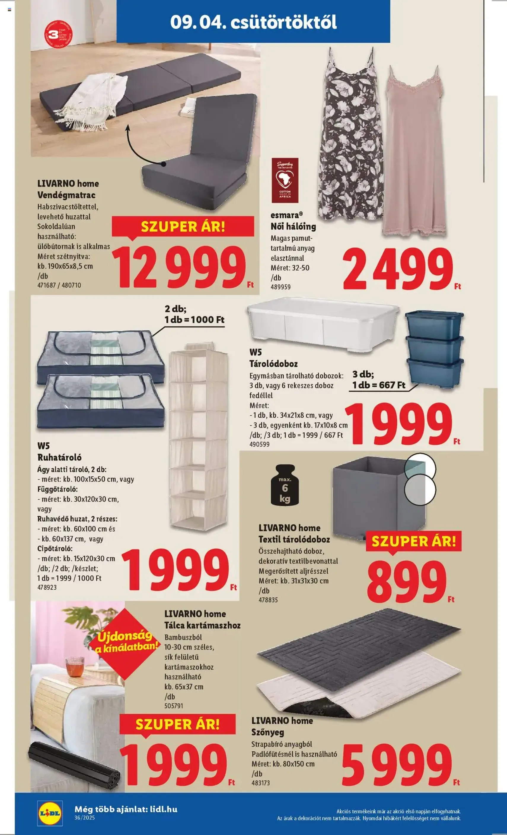 Lidl Akciós újság - 2025.09.04. érvényes szórólap 38 oldal 70 oldalból Lidl Akciós újság - 2025.09.04. érvényes szórólap 38 oldal 70 oldalból