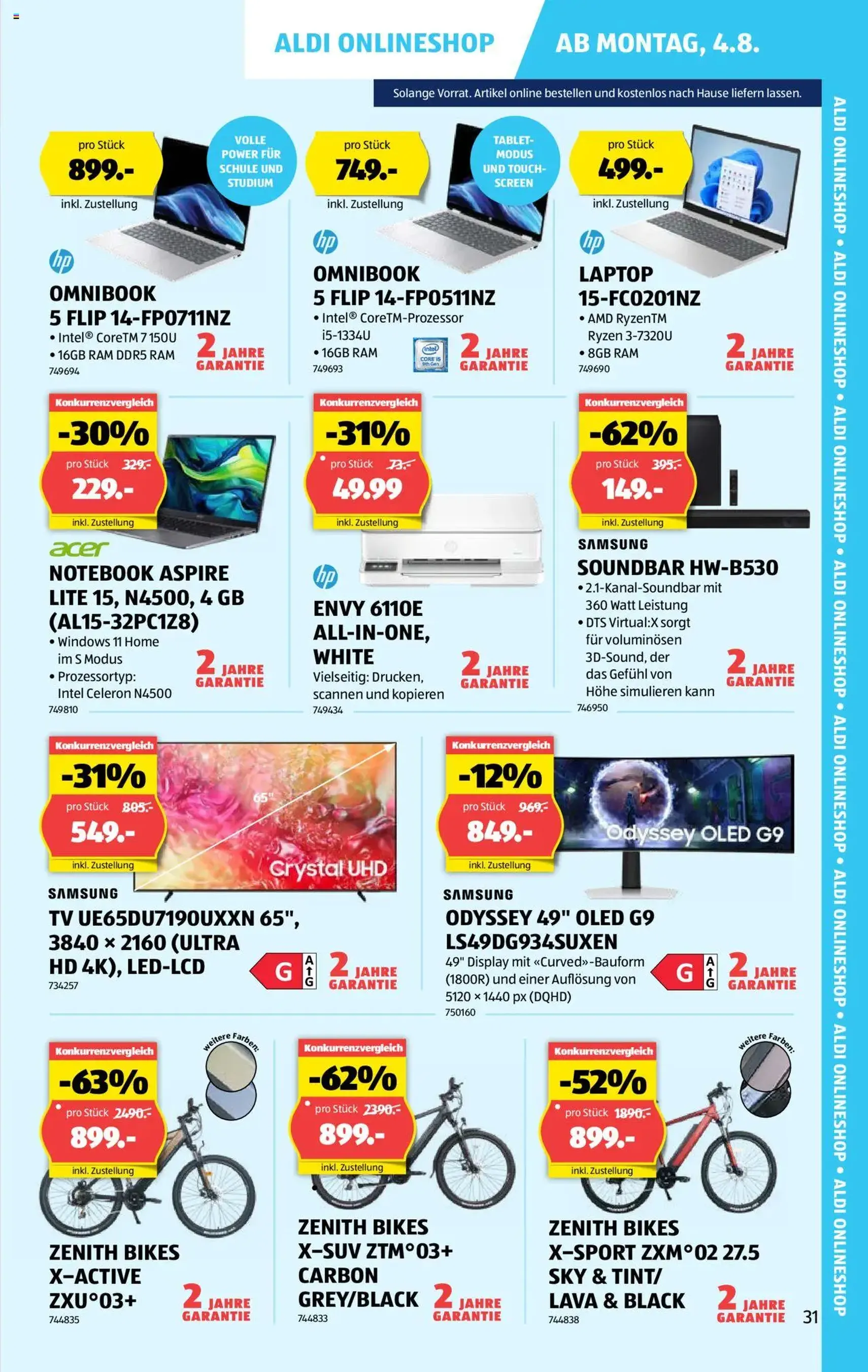 Aldi Aktionen - Gültiger Prospekt ab 31.07.2025, Seite 31 von insgesamt 35 Aldi Aktionen - Gültiger Prospekt ab 31.07.2025, Seite 31 von insgesamt 35