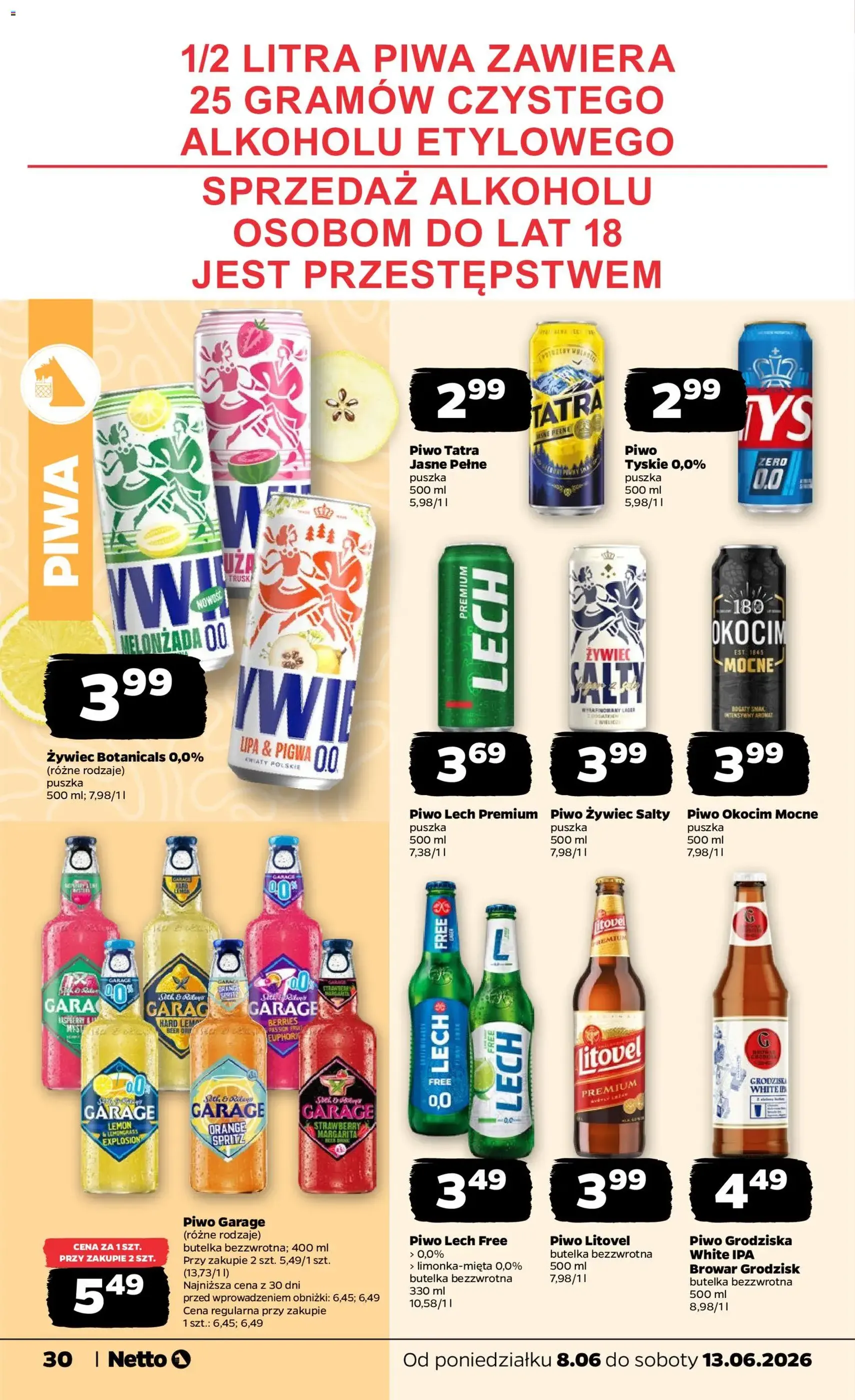Netto gazetka od poniedziałku spożywcza - ważny gazetka od 08.06.2026 strona 30 z 41