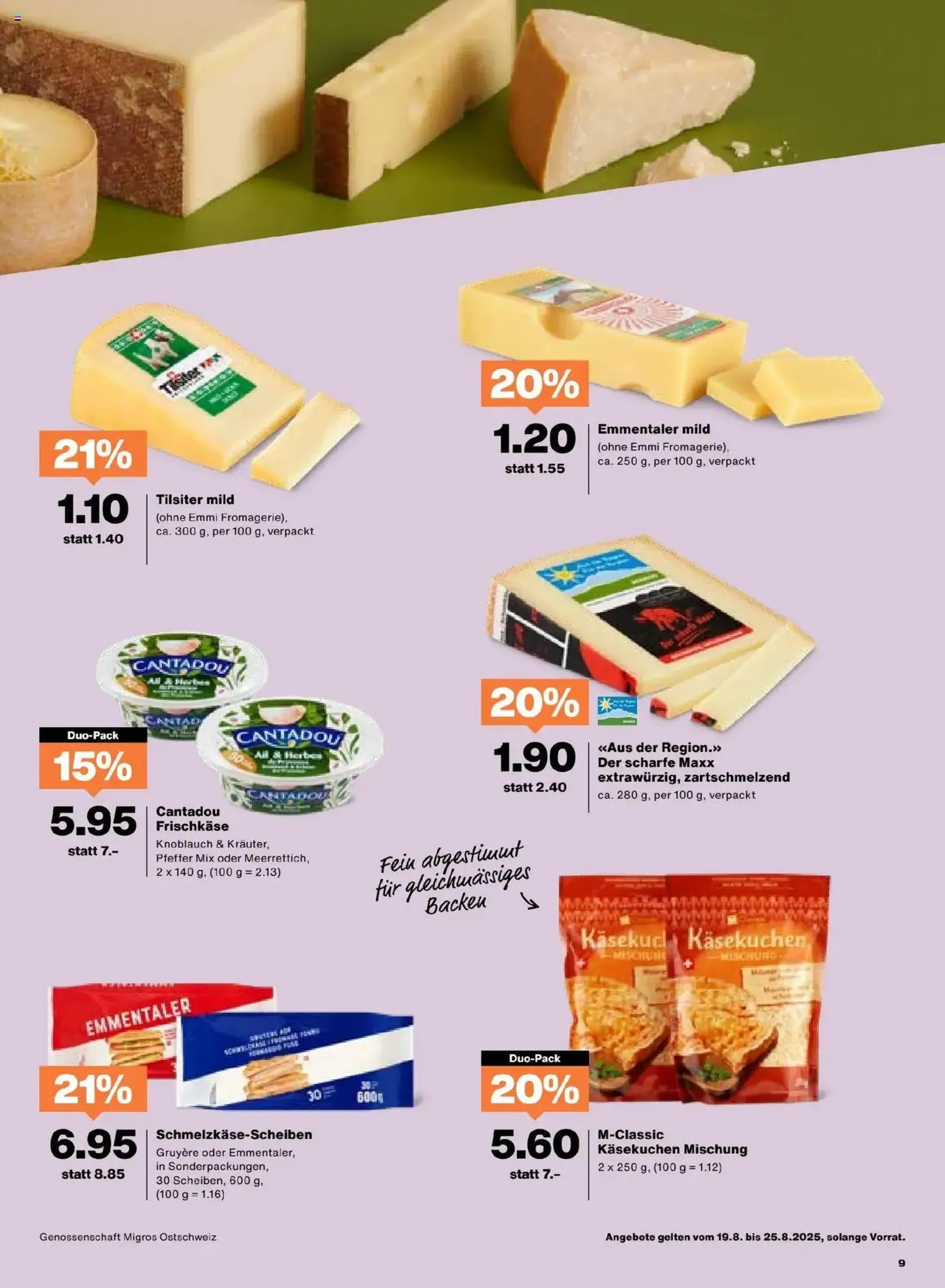 Migros Aktionen - Gültiger Prospekt ab 19.08.2025, Seite 9 von insgesamt 20 Migros Aktionen - Gültiger Prospekt ab 19.08.2025, Seite 9 von insgesamt 20