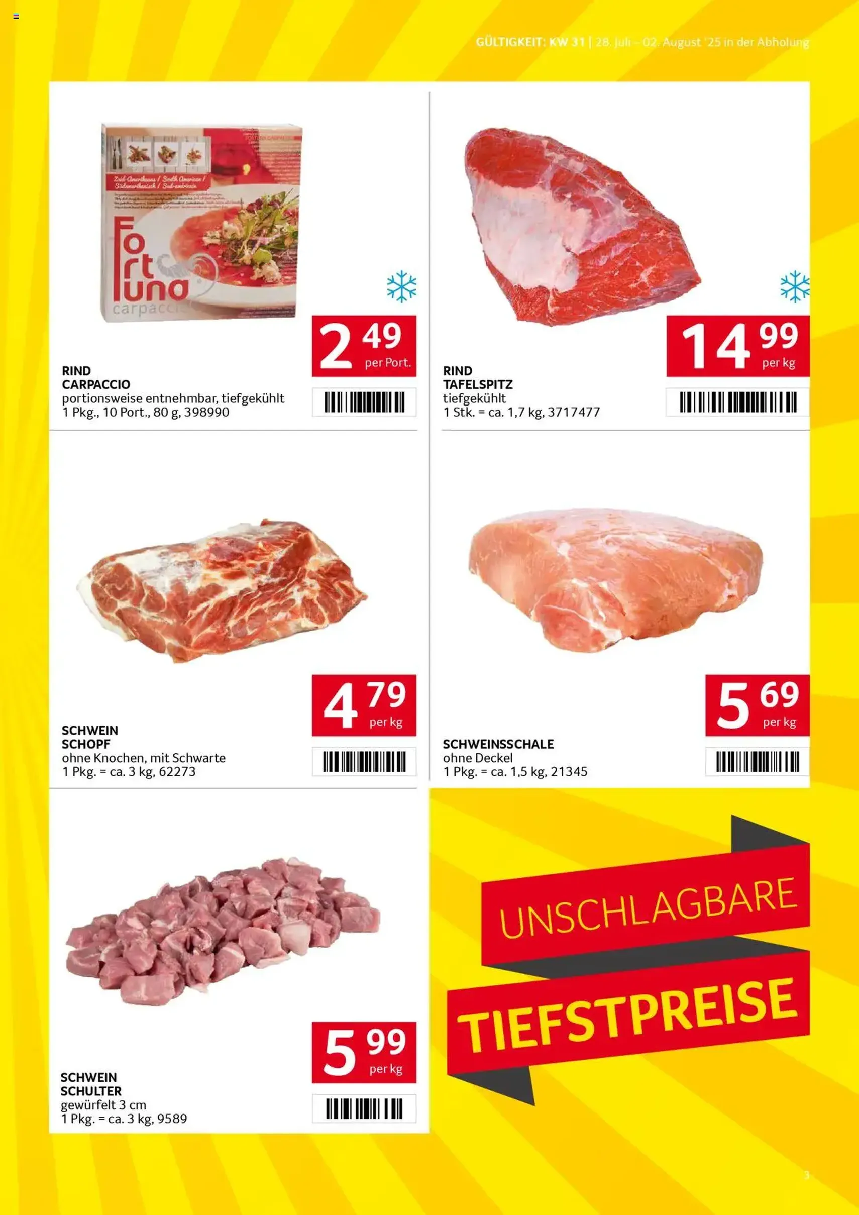 Transgourmet Flugblatt - Gültiger Prospekt ab 27.07.2025, Seite 3 von insgesamt 28 Transgourmet Flugblatt - Gültiger Prospekt ab 27.07.2025, Seite 3 von insgesamt 28