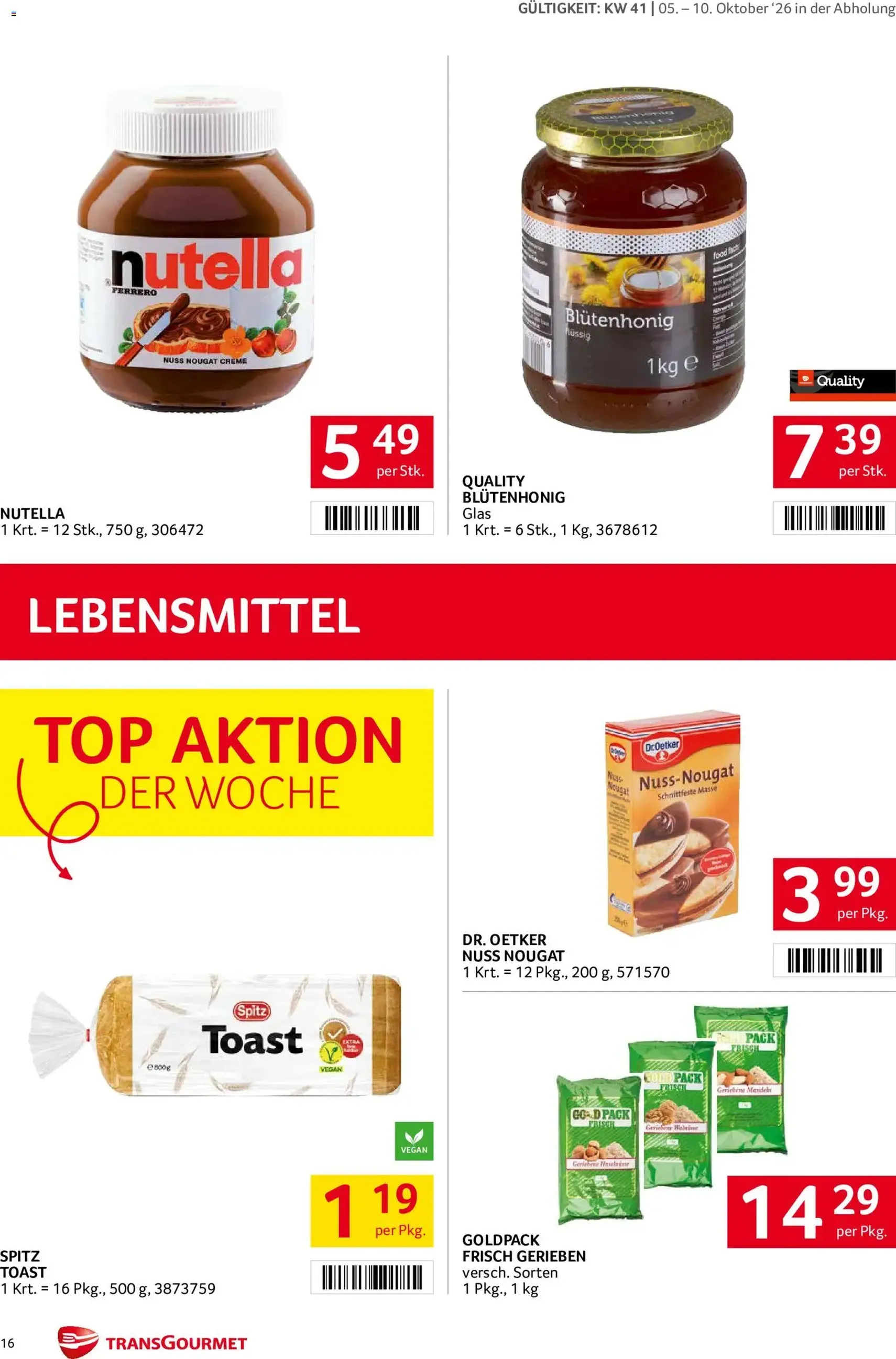Transgourmet Flugblatt - Gültiger Prospekt ab 05.10.2026, Seite 16 von insgesamt 28