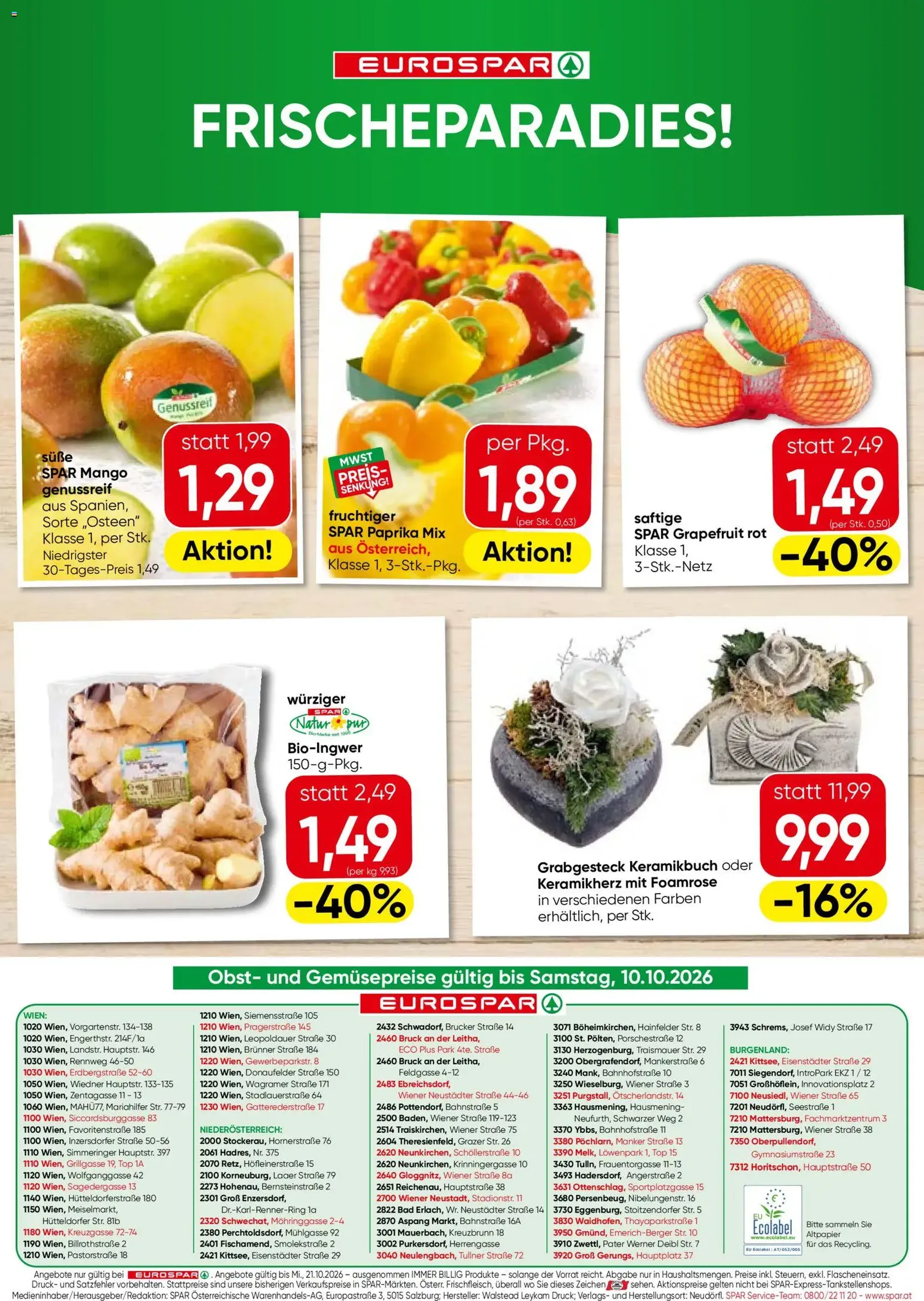 Eurospar Flugblatt - Gültiger Prospekt ab 08.10.2026, Seite 16 von insgesamt 16