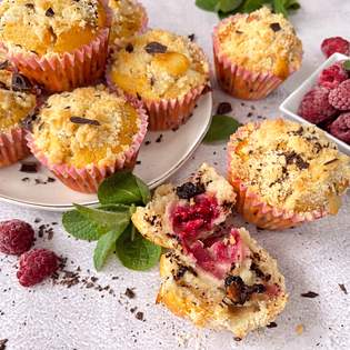 Recipe preview Kefir Muffins with Raspberries and Chocolate