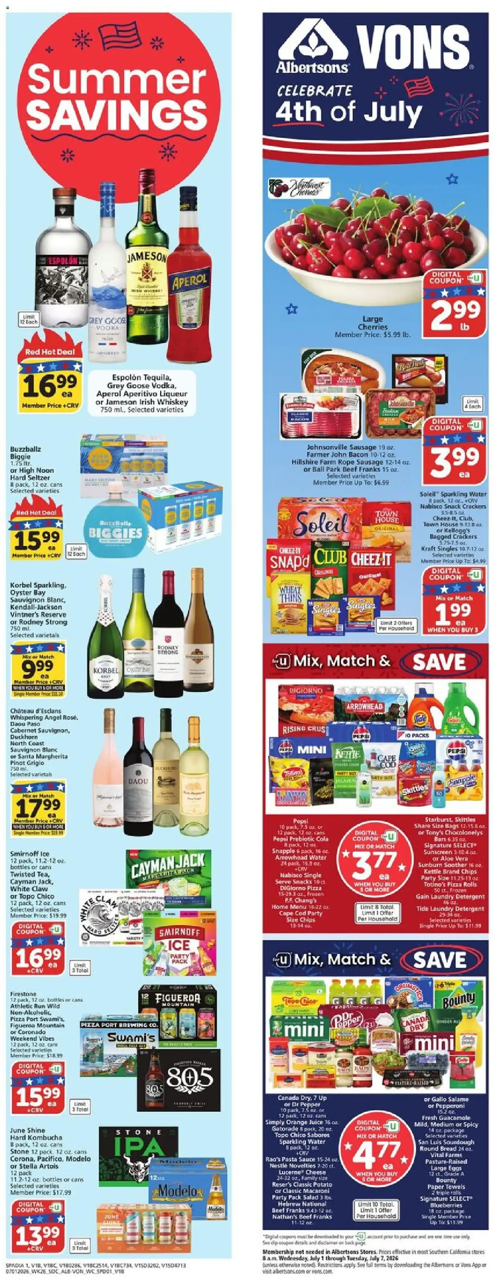 Vons Weekly Ad - valid flyer from 07/01/2026, page 2 of 6