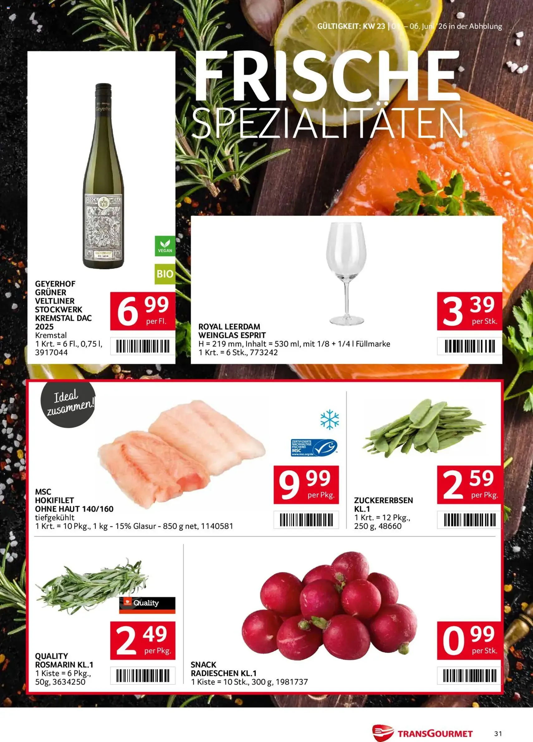 Transgourmet Flugblatt - Gültiger Prospekt ab 01.06.2026, Seite 31 von insgesamt 36