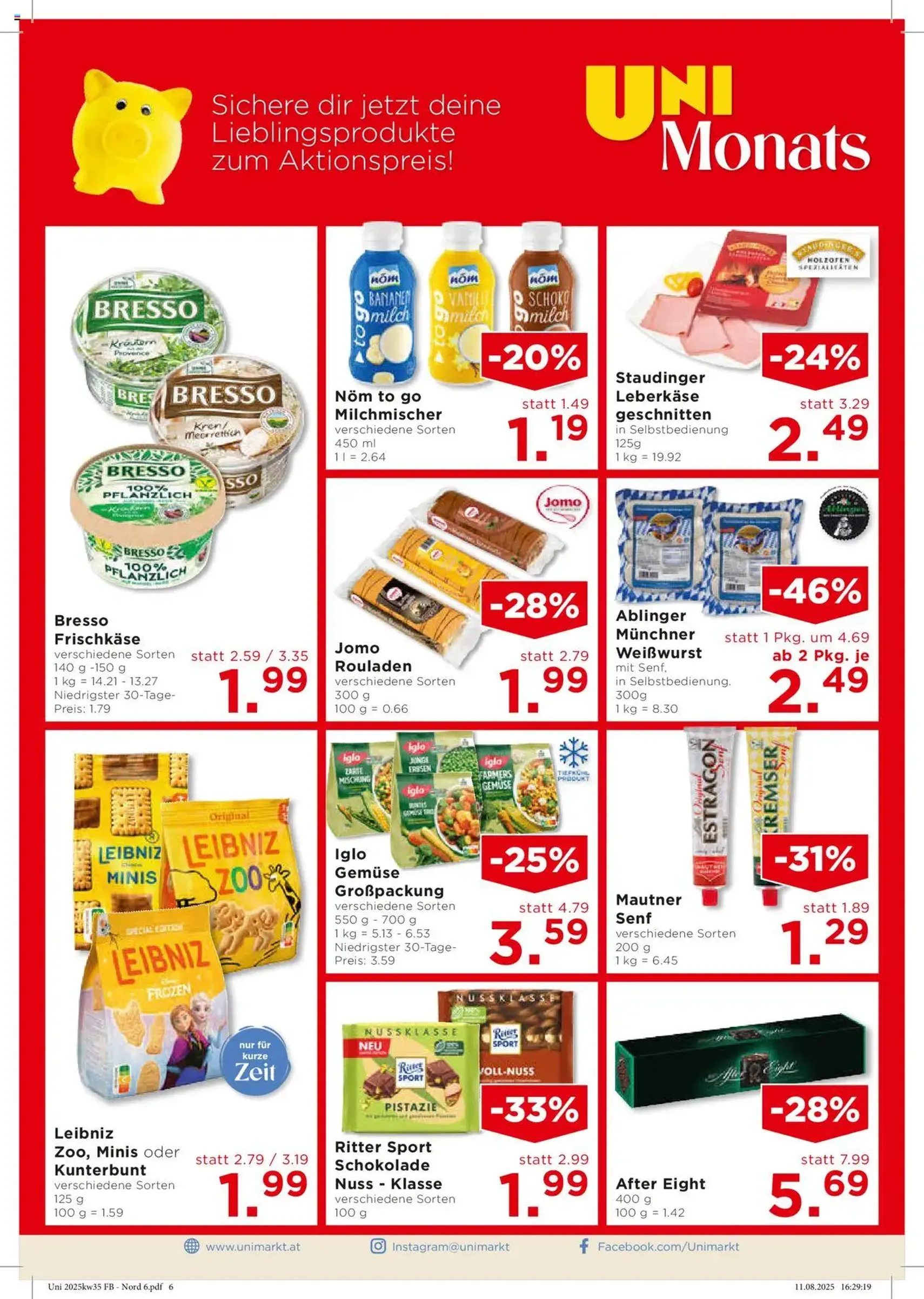 Unimarkt Flugblatt - Gültiger Prospekt ab 27.08.2025, Seite 6 von insgesamt 12