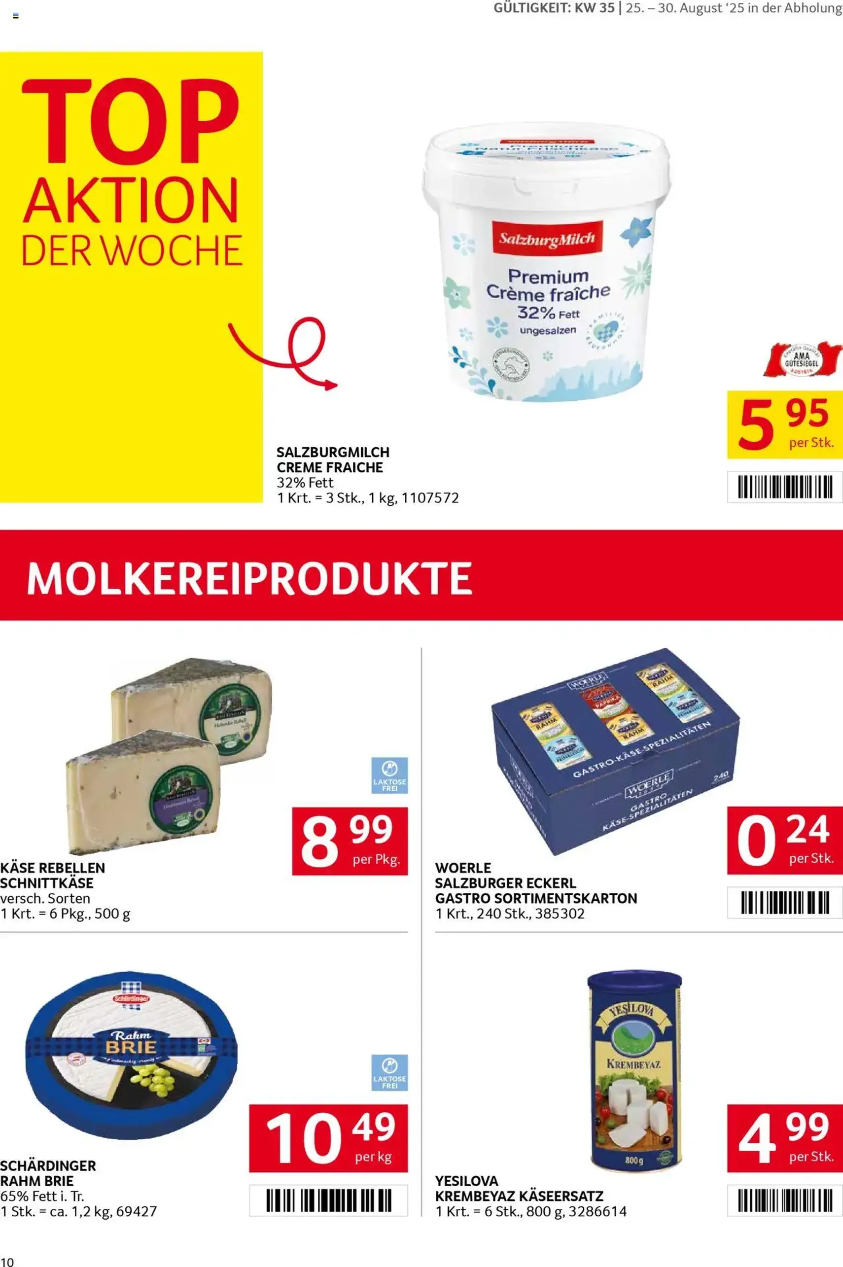 Transgourmet Flugblatt - Gültiger Prospekt ab 24.08.2025, Seite 10 von insgesamt 28 Transgourmet Flugblatt - Gültiger Prospekt ab 24.08.2025, Seite 10 von insgesamt 28