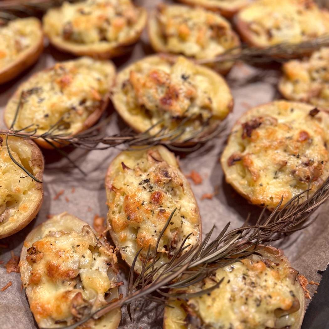 Patate al forno con funghi