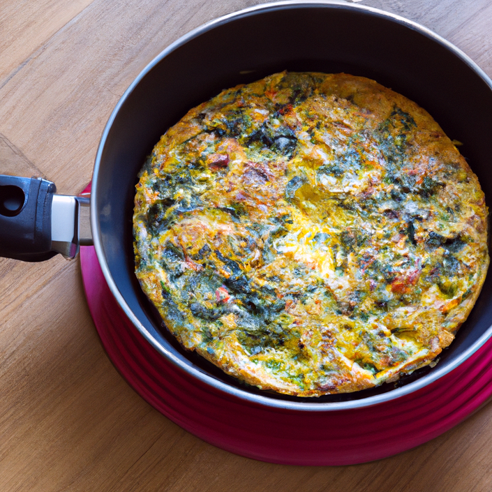 Receta de frittata con espinacas al horno