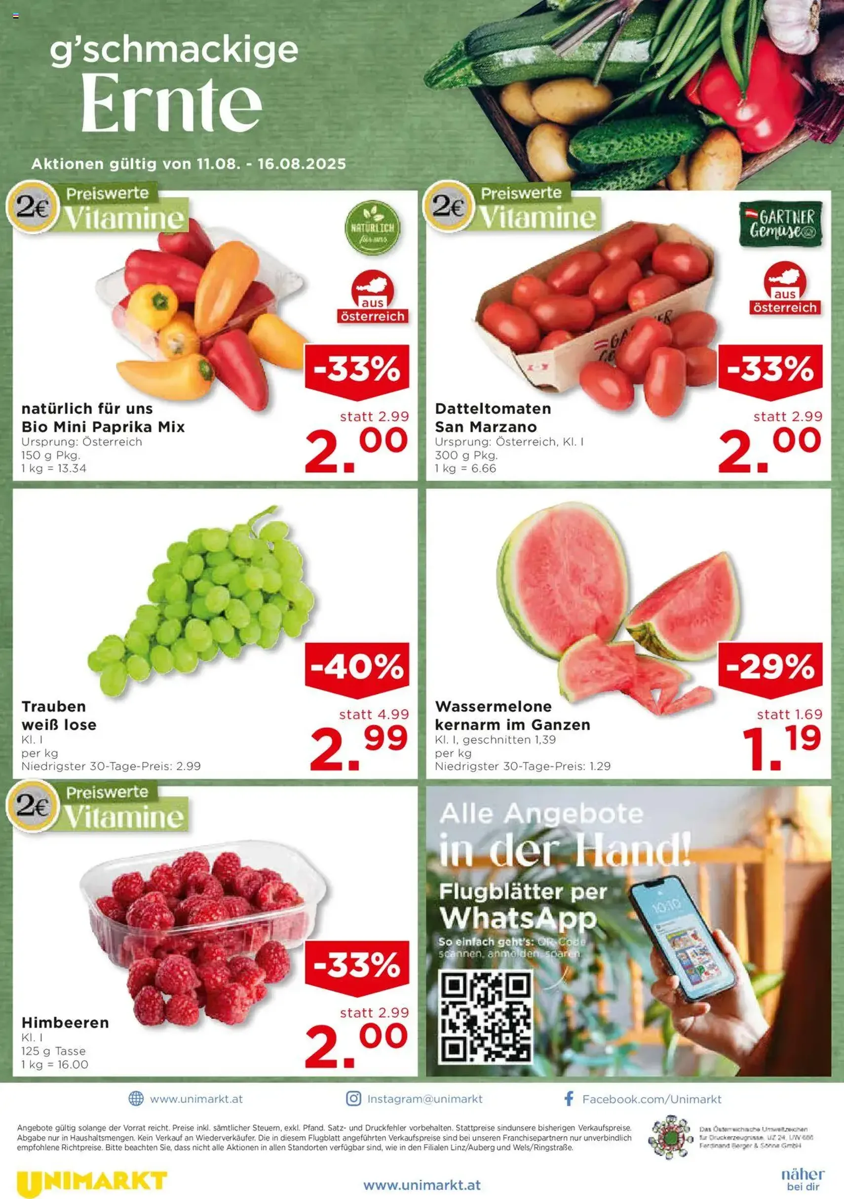 Unimarkt Nord - Gültiger Prospekt ab 13.08.2025, Seite 14 von insgesamt 16