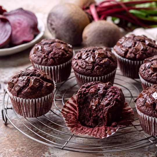 Náhľad receptu Extra vláčne čokoládové muffiny s červenou repou