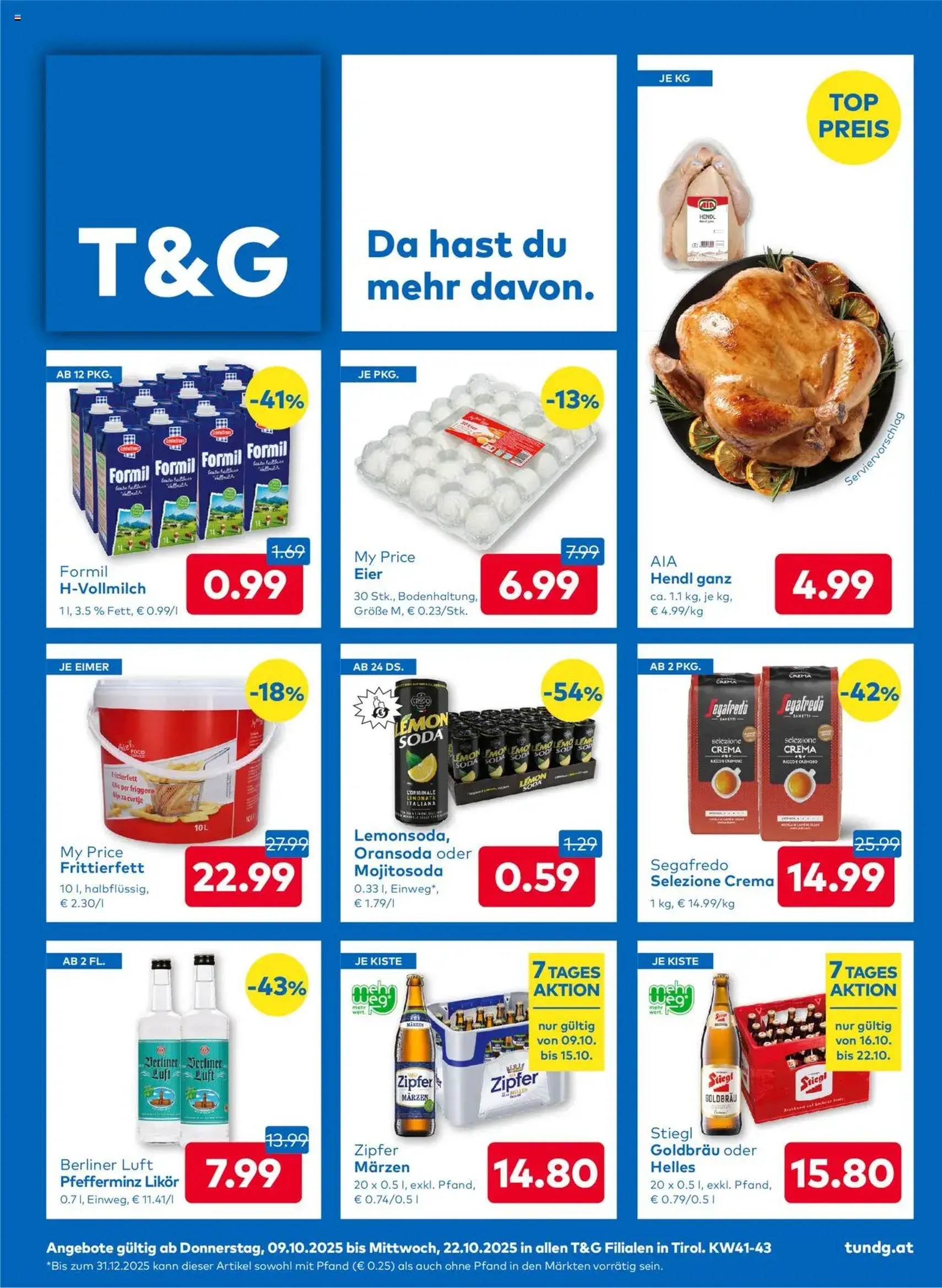 T&G Flugblatt - Gültiger Prospekt ab 09.10.2025, Seite 1 von insgesamt 8