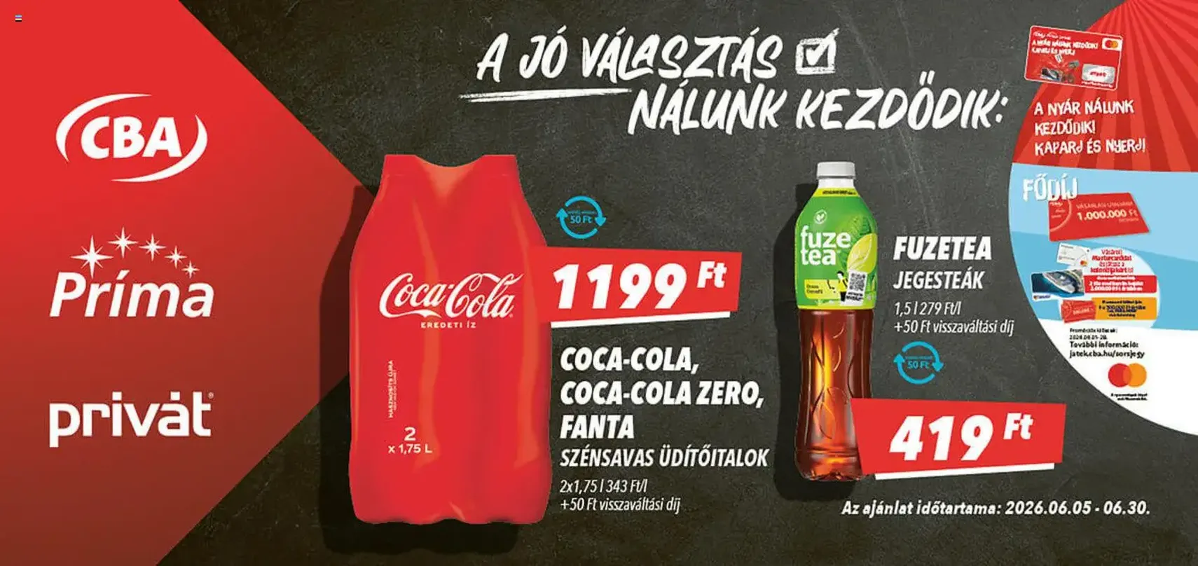 CBA Aktuális óriásplakátok - 2026.06.05. érvényes szórólap 4 oldal 4 oldalból