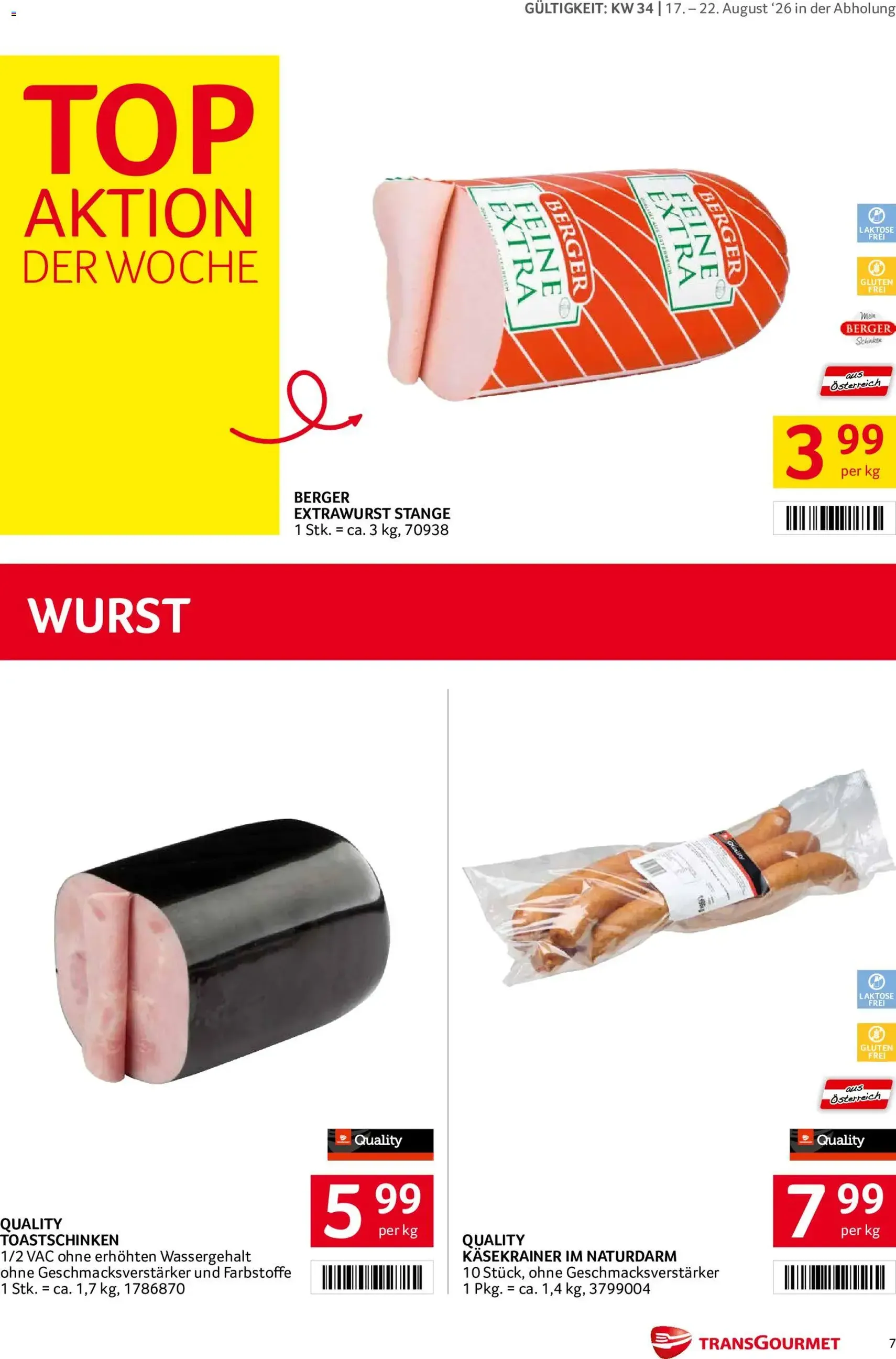 Transgourmet Flugblatt - Gültiger Prospekt ab 17.08.2026, Seite 7 von insgesamt 27