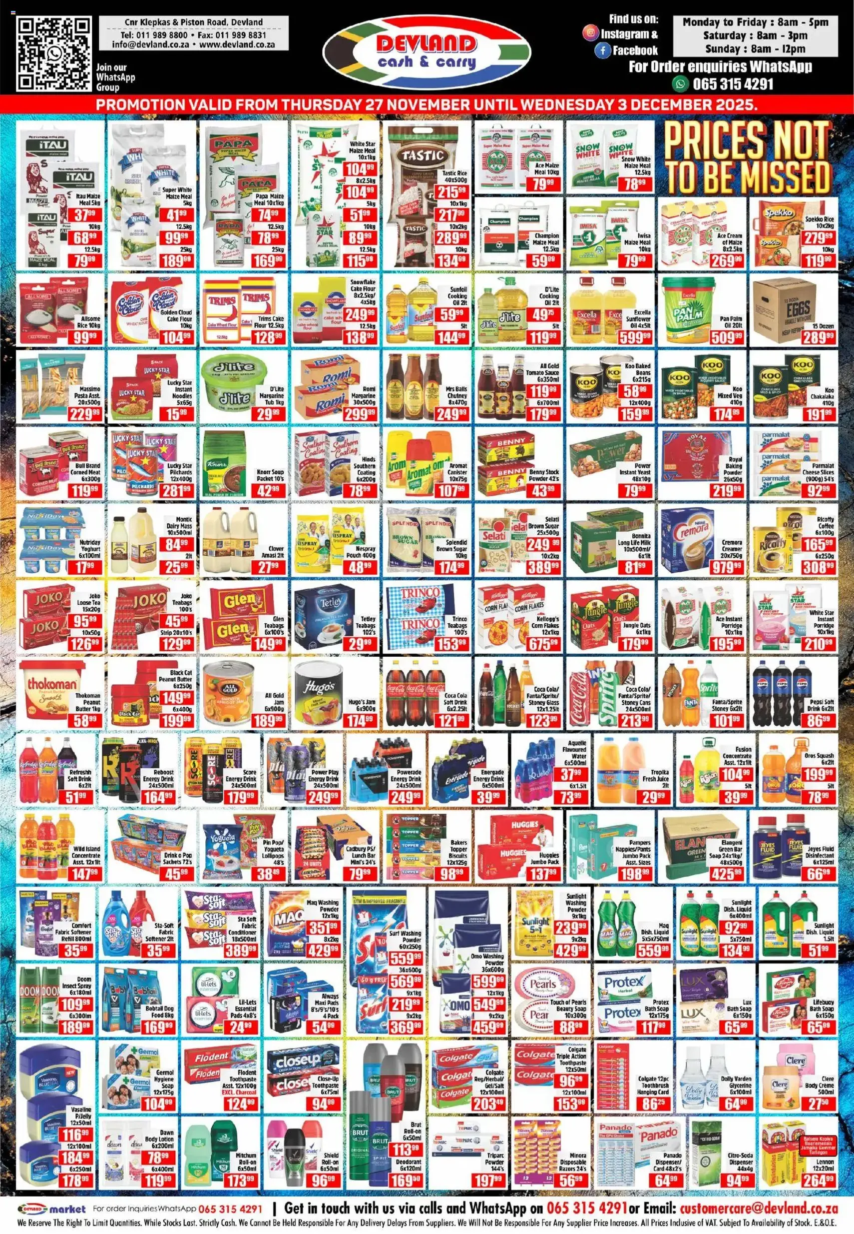 Devland - Prices not to be missed Specials - valid flyer from 27/11/2025, page 1 of 3