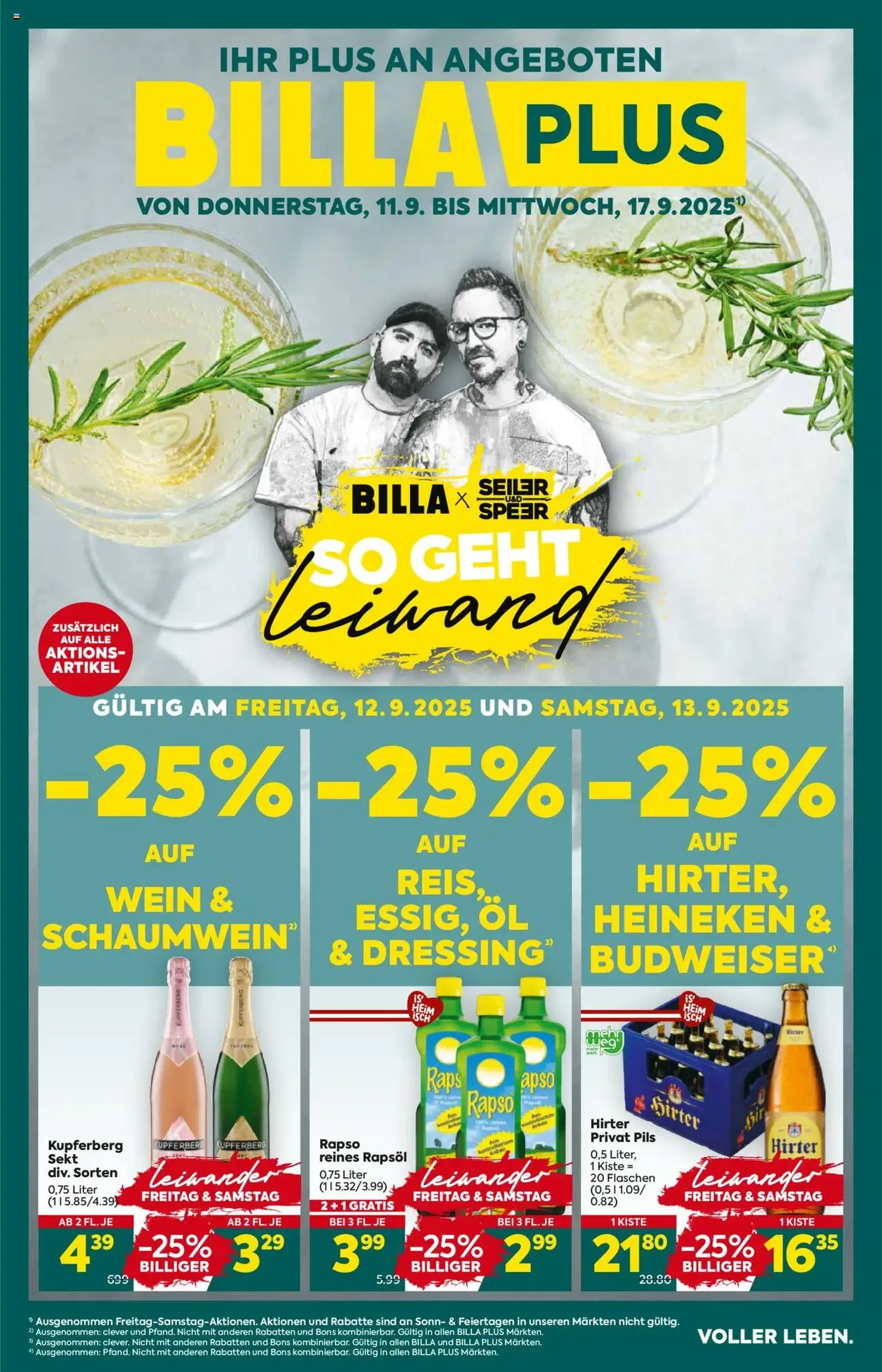Billa Plus Flugblatt - Gültiger Prospekt ab 11.09.2025, Seite 1 von insgesamt 16