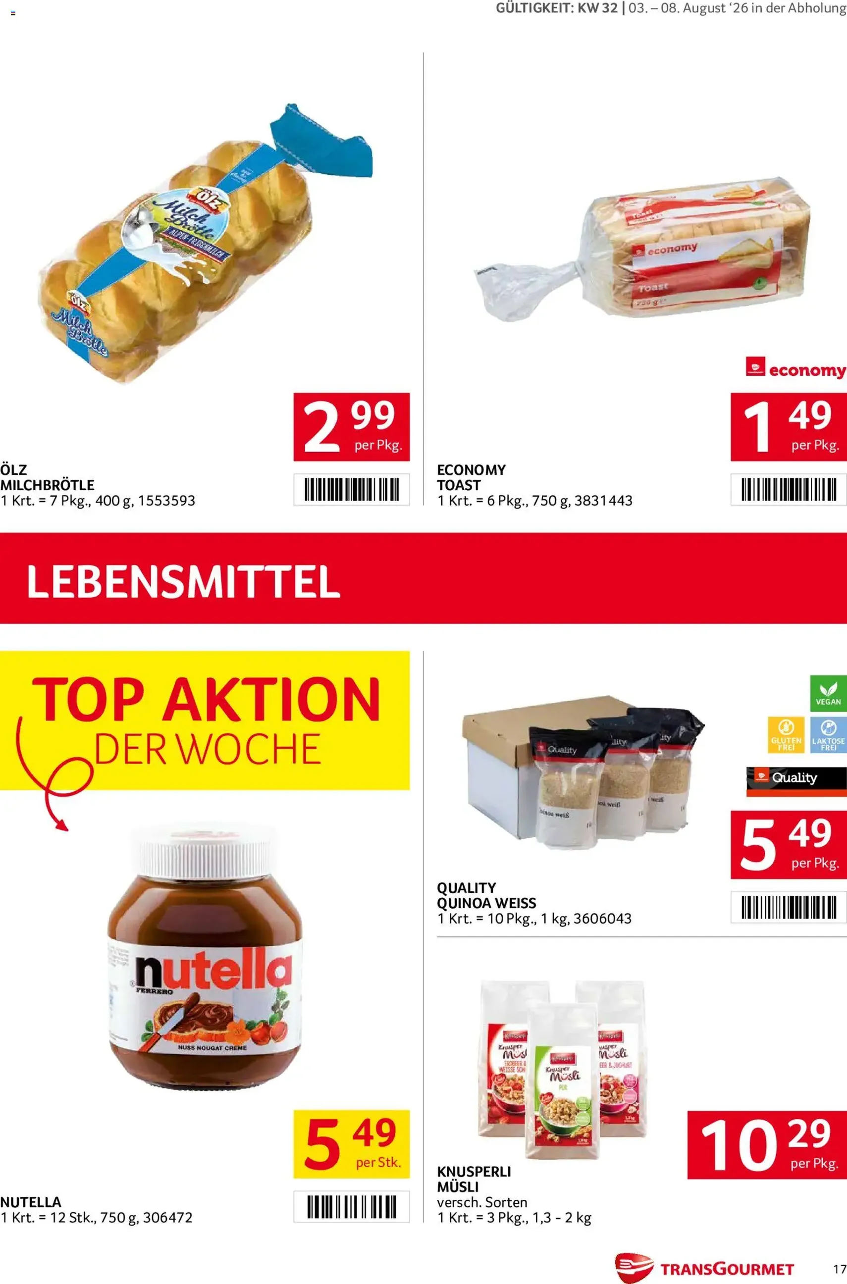 Transgourmet Flugblatt - Gültiger Prospekt ab 03.08.2026, Seite 17 von insgesamt 32
