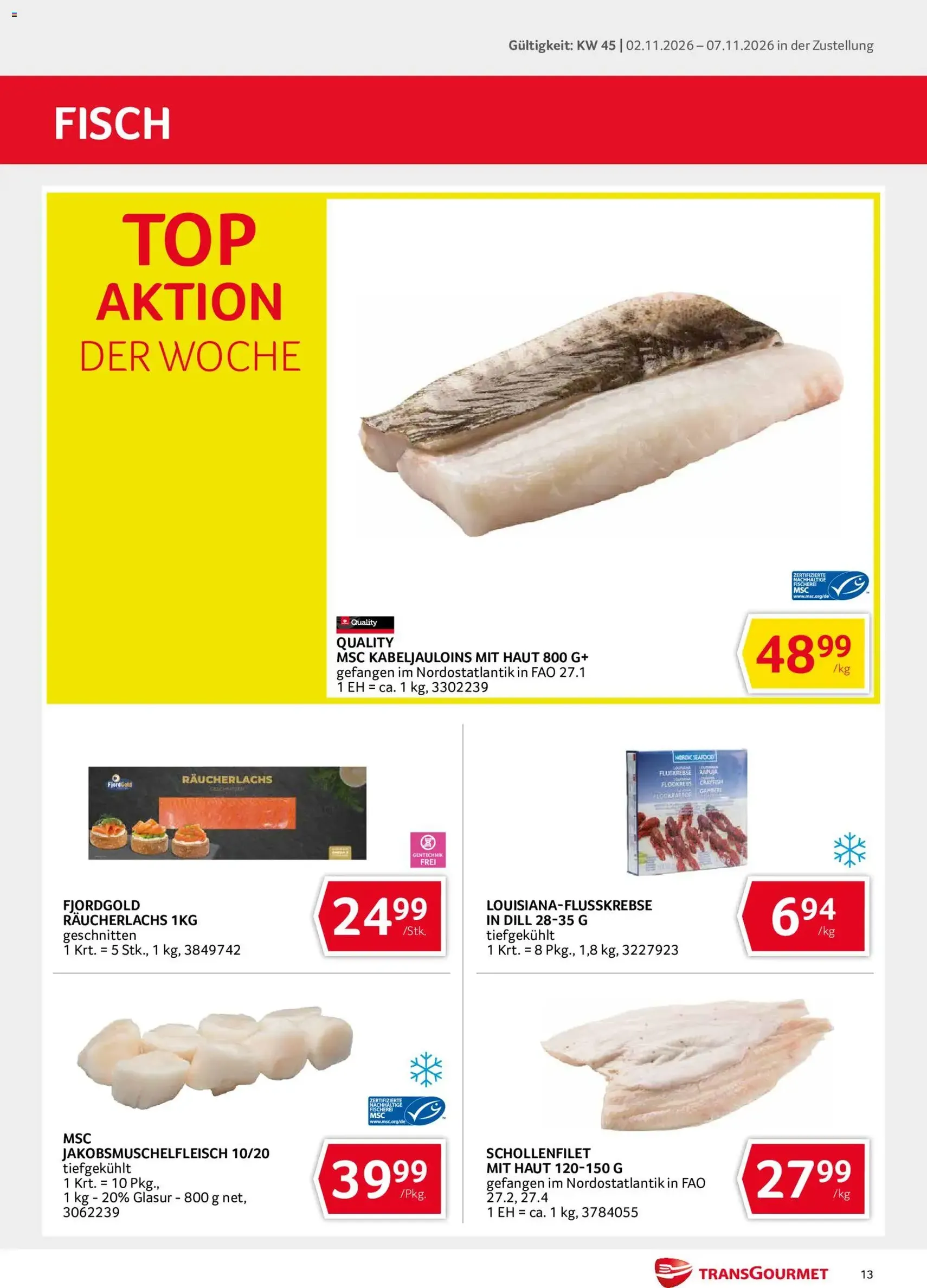 Transgourmet Flugblatt - Gültiger Prospekt ab 02.11.2026, Seite 13 von insgesamt 36