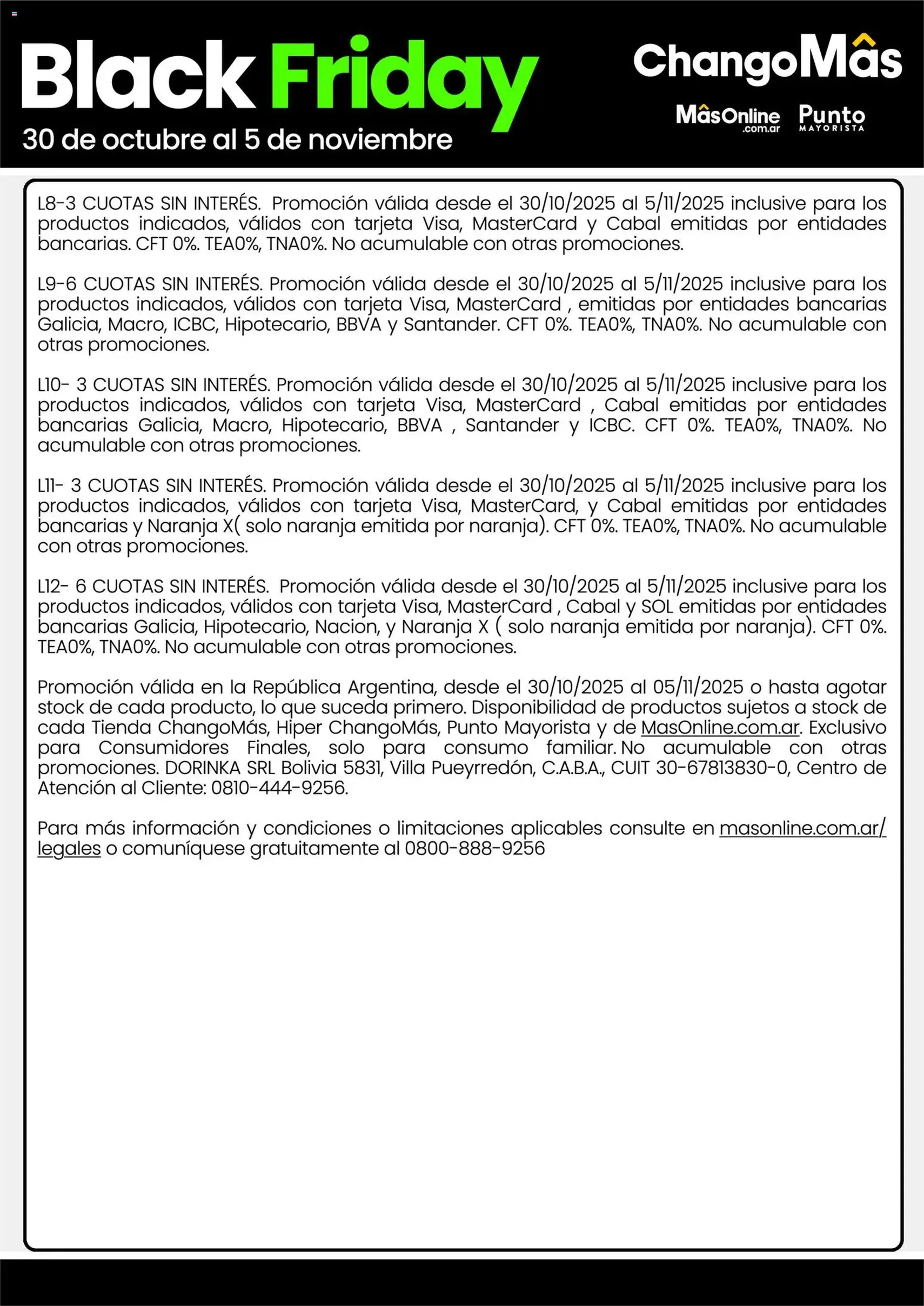Changomas Black Friday - folleto válido desde 30/10/2025 página 22 de 22 Changomas Black Friday - folleto válido desde 30/10/2025 página 22 de 22