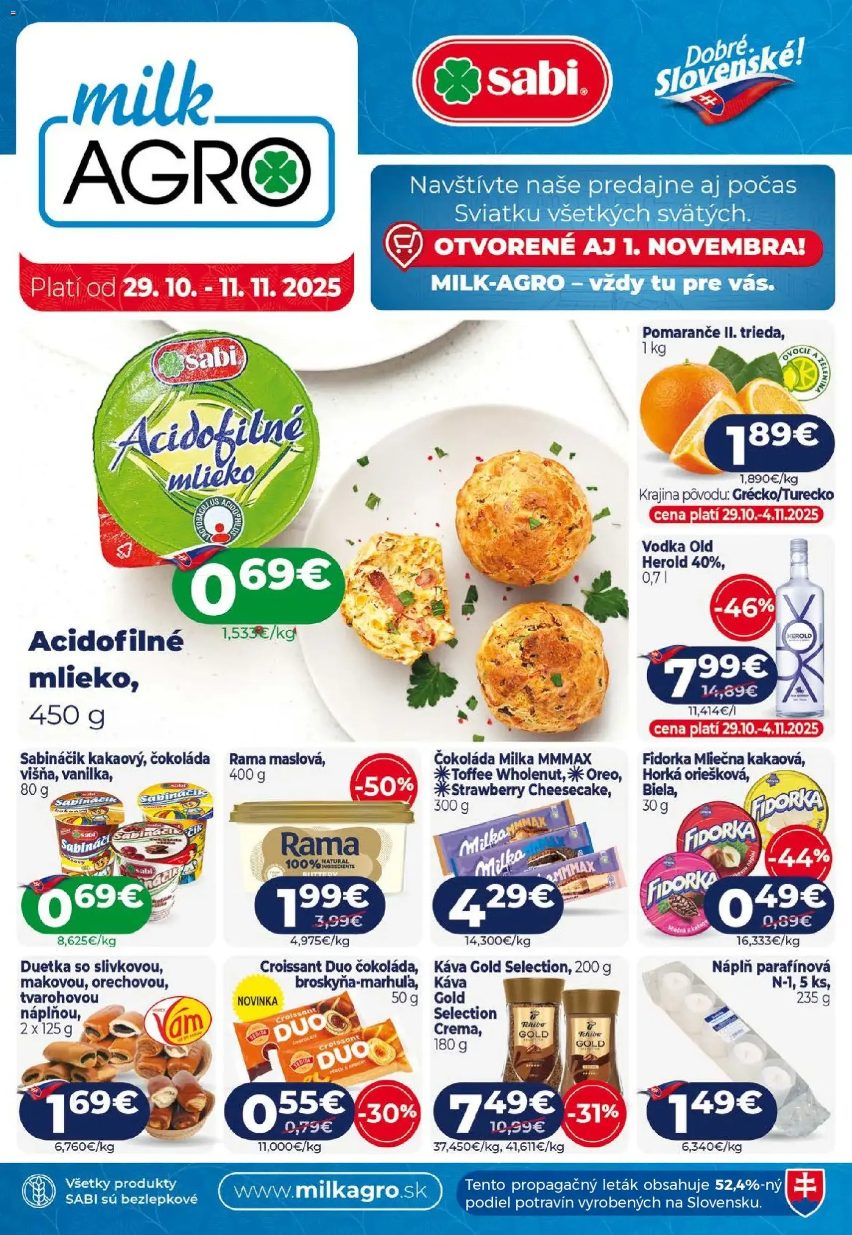 Milk Agro leták - platný leták od 29.10.2025 strana 1 z 12