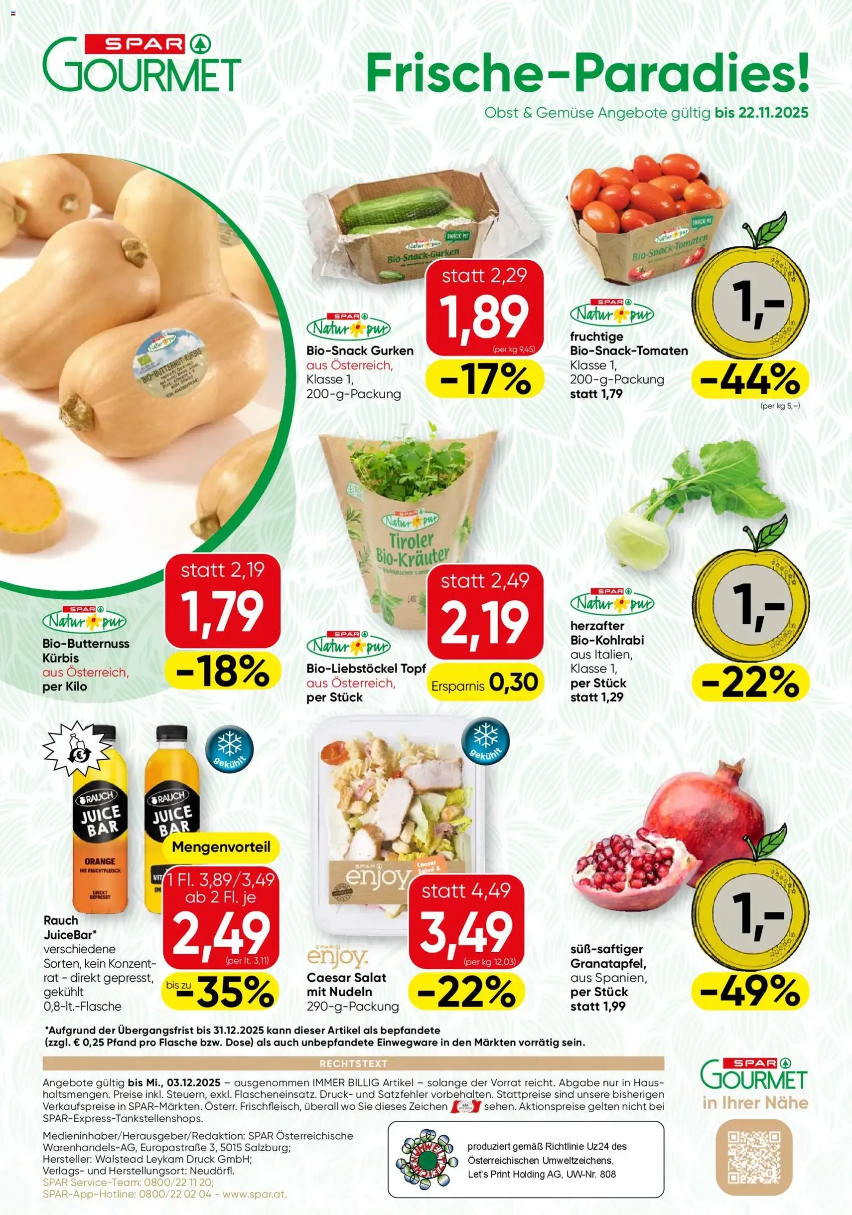 SPAR Gourmet Flugblatt - Gültiger Prospekt ab 20.11.2025, Seite 12 von insgesamt 12
