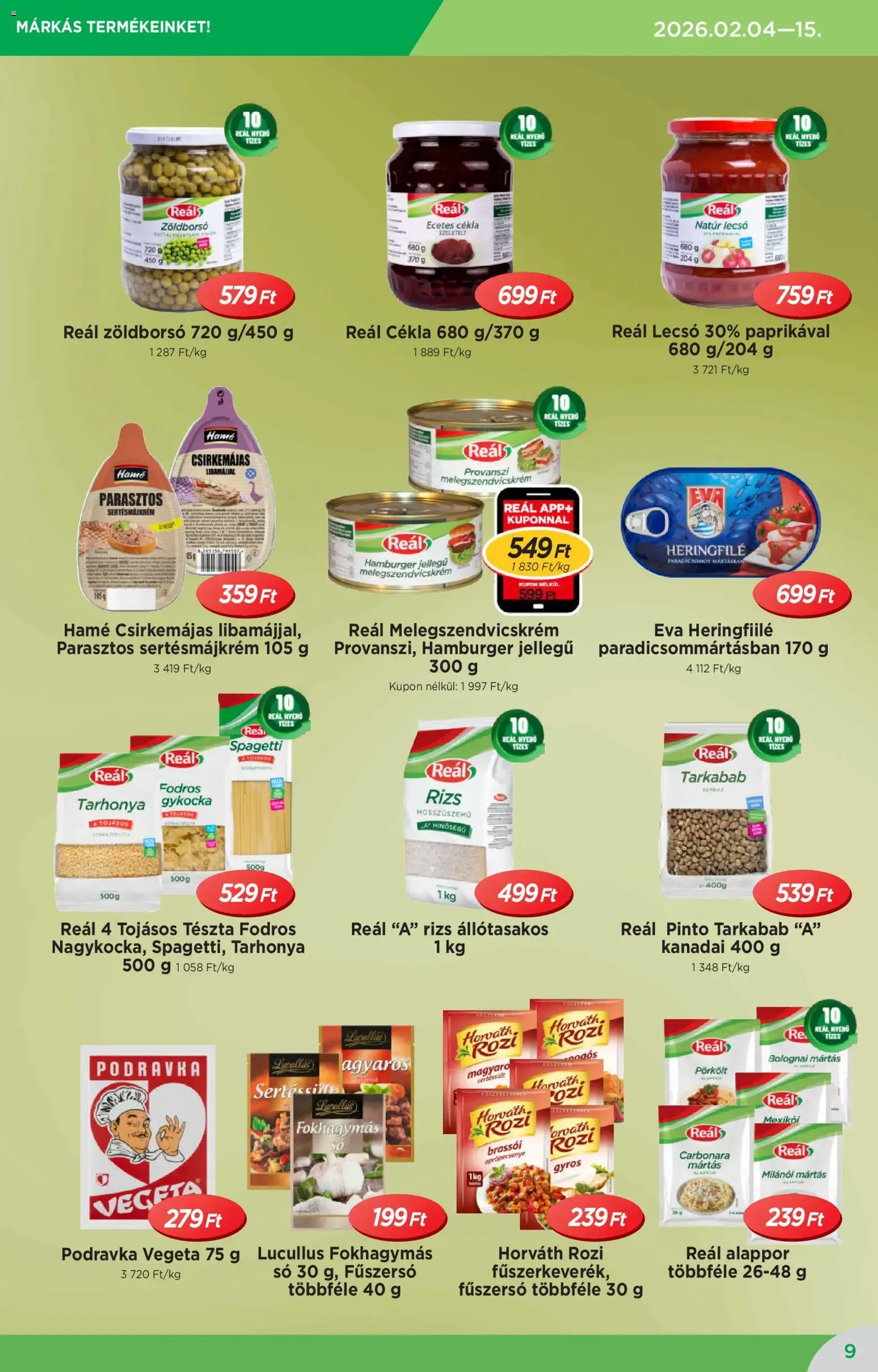 Reál Akciós újság - 2026.02.04. érvényes szórólap 9 oldal 20 oldalból