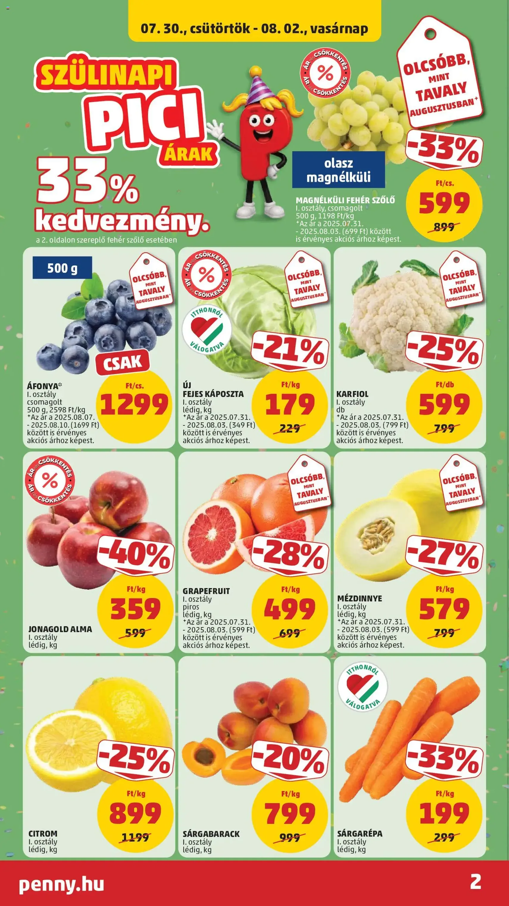 PENNY akciós újság - 2026.07.30. érvényes szórólap 2 oldal 39 oldalból
