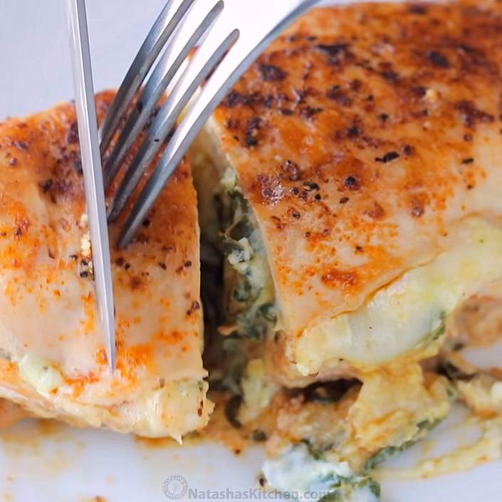 Petto di pollo agli spinaci