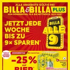 Billa Flugblatt - Prospekt Vorschau gültig ab 14.08.2025