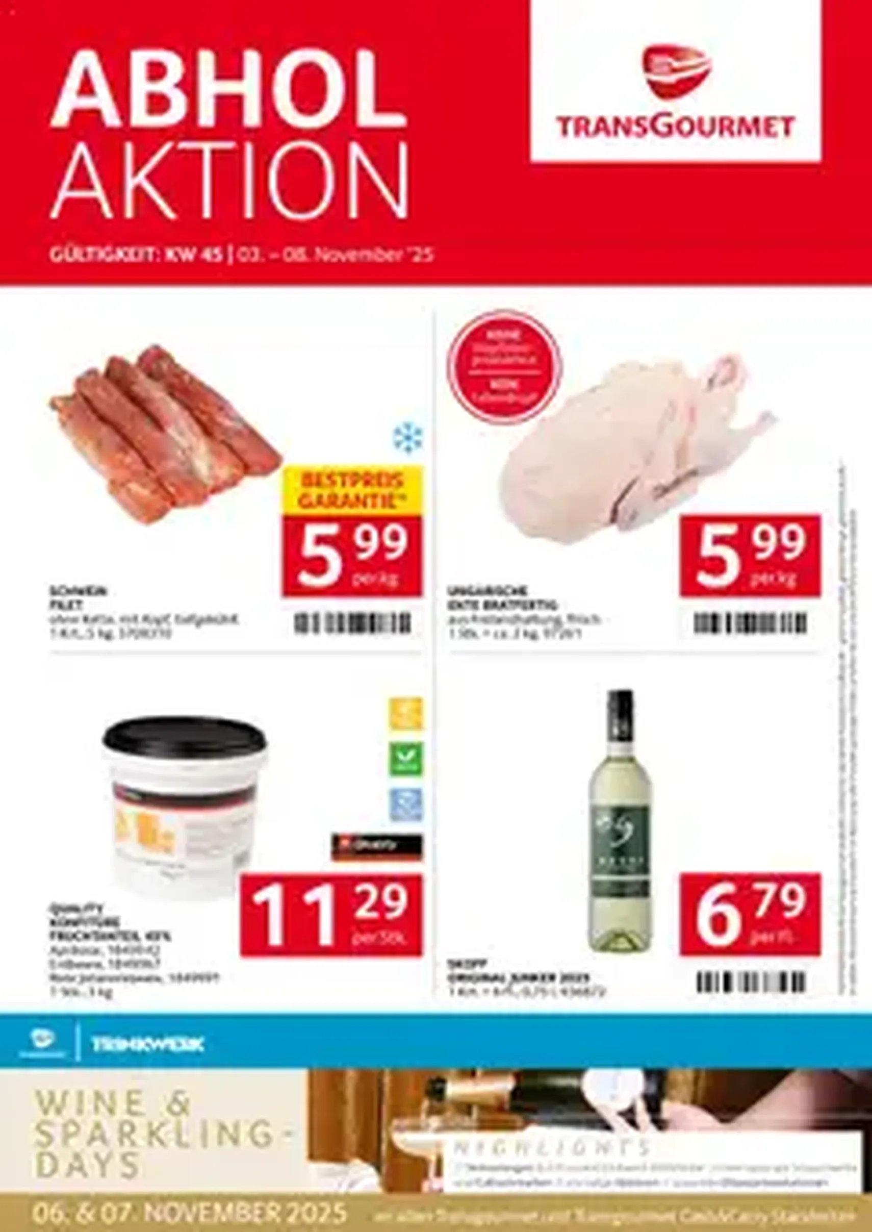 Transgourmet Flugblatt - Gültiger Prospekt ab 03.11.2025, Seite 1 von insgesamt 1