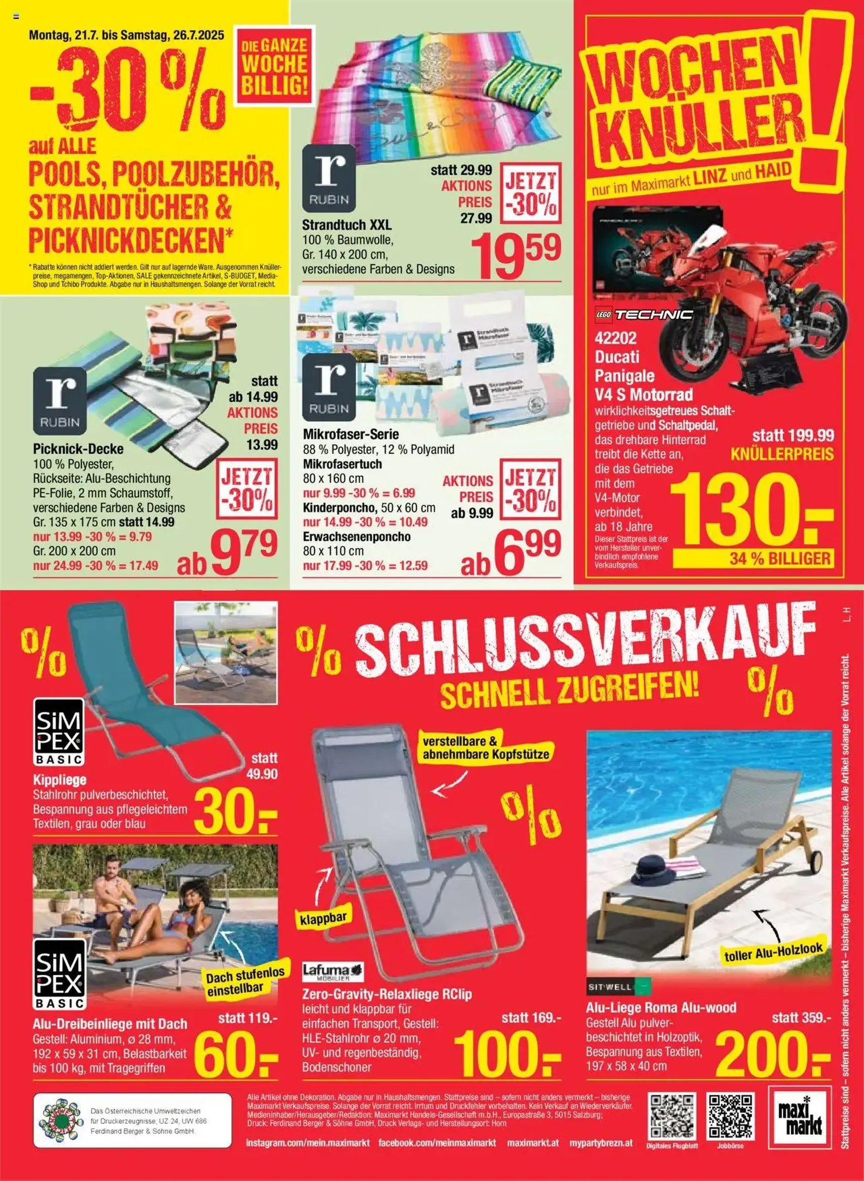 Maximarkt Flugblatt - Gültiger Prospekt ab 21.07.2025, Seite 20 von insgesamt 20 Maximarkt Flugblatt - Gültiger Prospekt ab 21.07.2025, Seite 20 von insgesamt 20